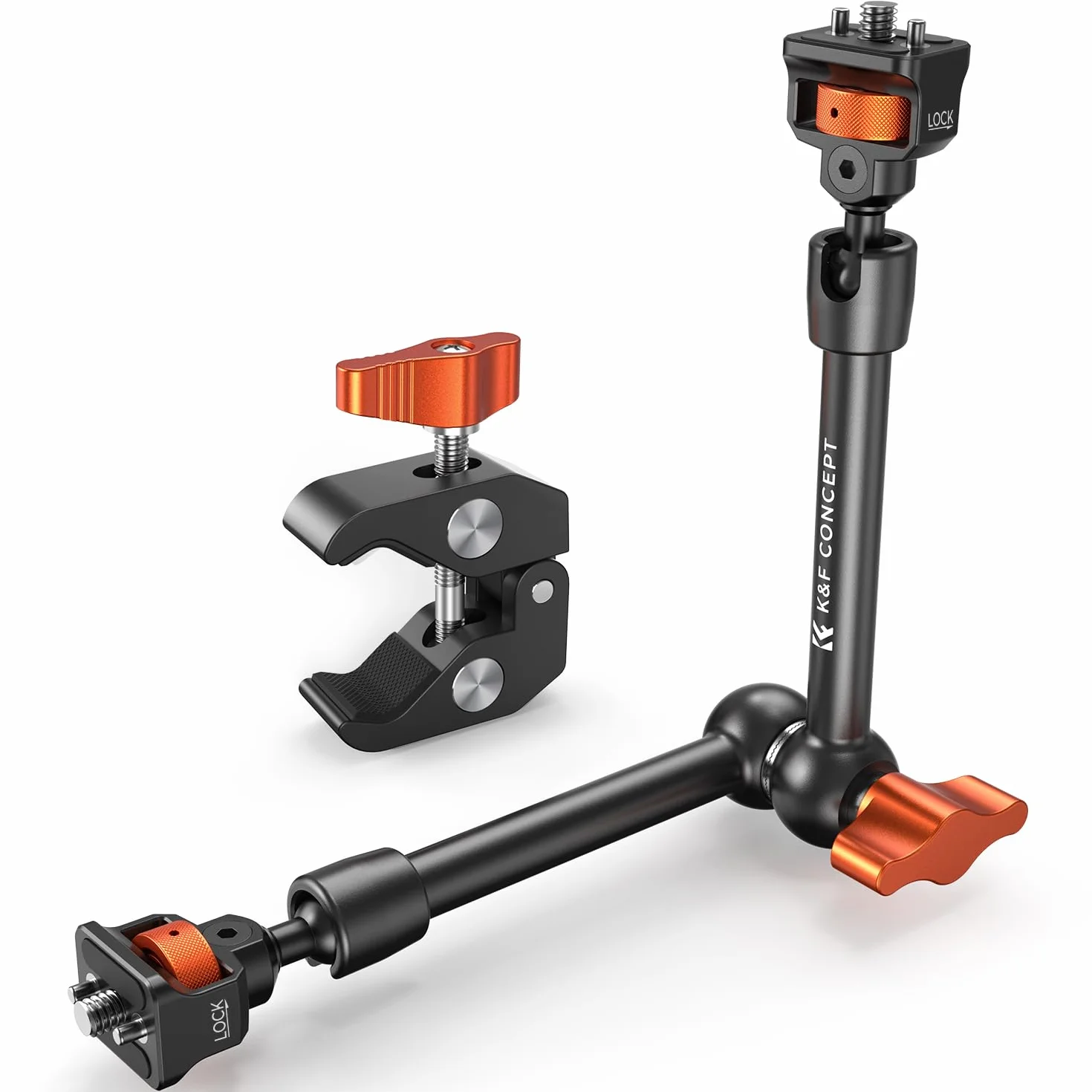 K&F CONCEPT 11 cali Magic Arm z Super Clamp, uchwyt na kamerę do klatki, monitora LED, światła, aparatu akcji, obciążenie 2 KG