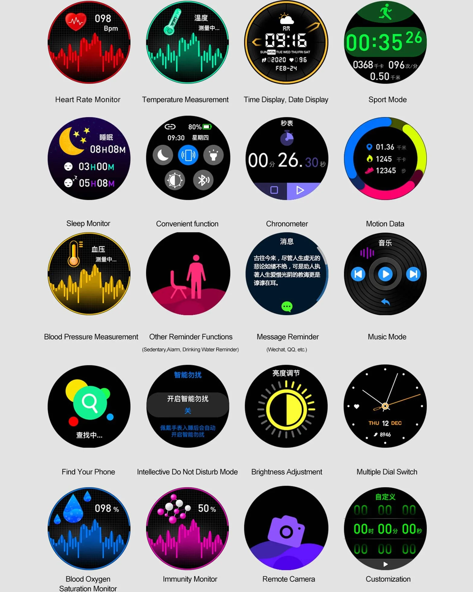 Inteligentny męski zegarek Fitness Tracker z tętnem IP67 Wodoodporny krokomierz Inteligentny zegarek z trackerem snu Kroki Muzyka dla Androida iOS little surprise
