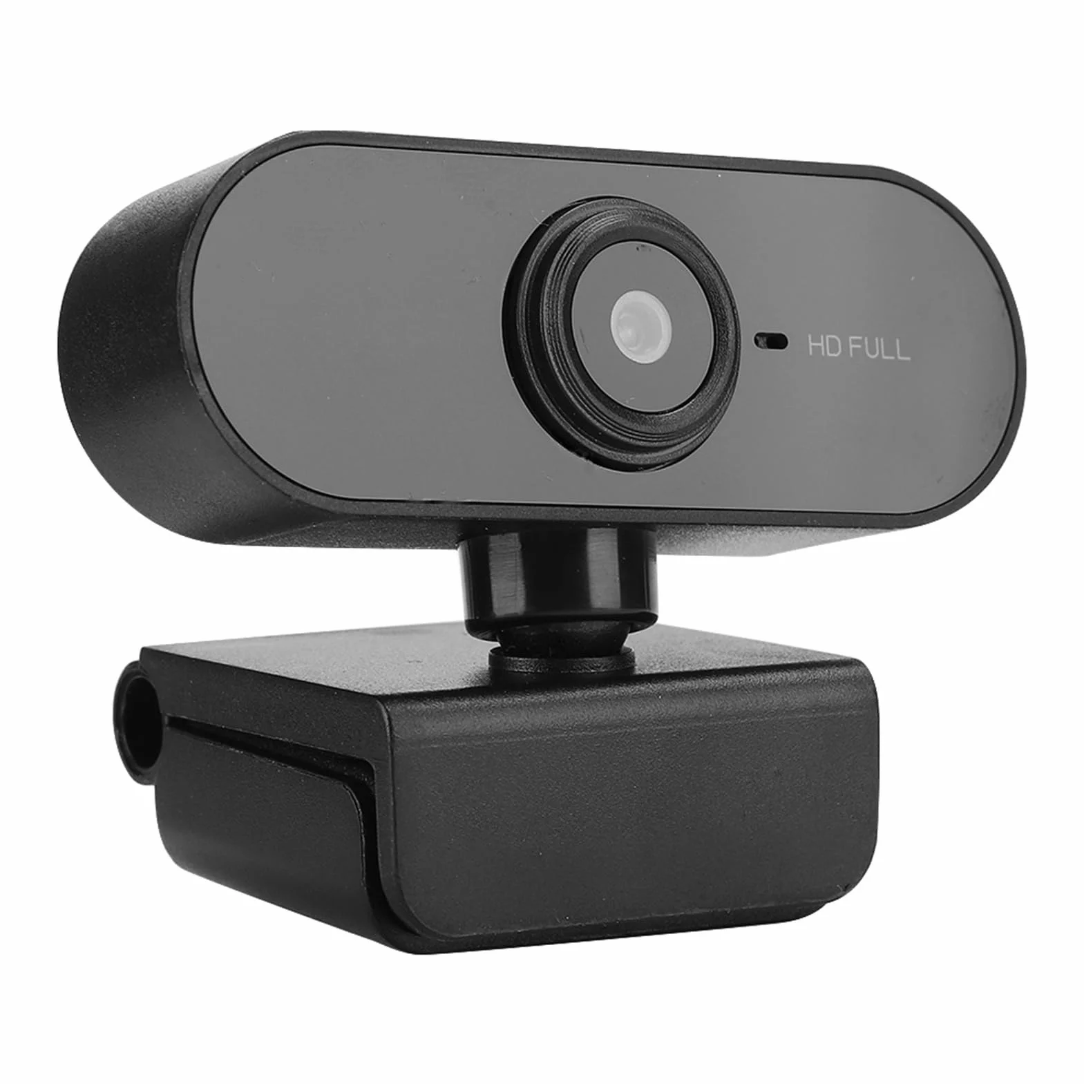 Akozon Full HD 1080P, kamera Circle do rozmów wideo i nagrywania USB, komputer PC, Mac, Laptop, Desktop, Plug & Play, 360° elastyczny obrotowy klips, 1080P z mikrofonem