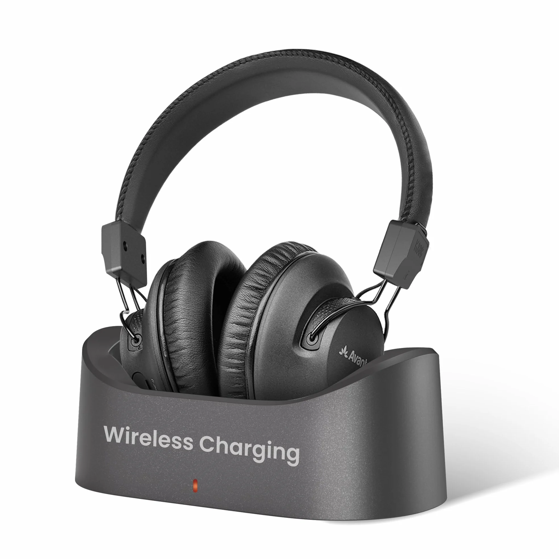 Avantree Audition 3 - [2025 Ulepszone] Słuchawki nauszne Bluetooth 5.3 z bezprzewodową stacją ładującą, lekkie, 50 godzin odtwarzania