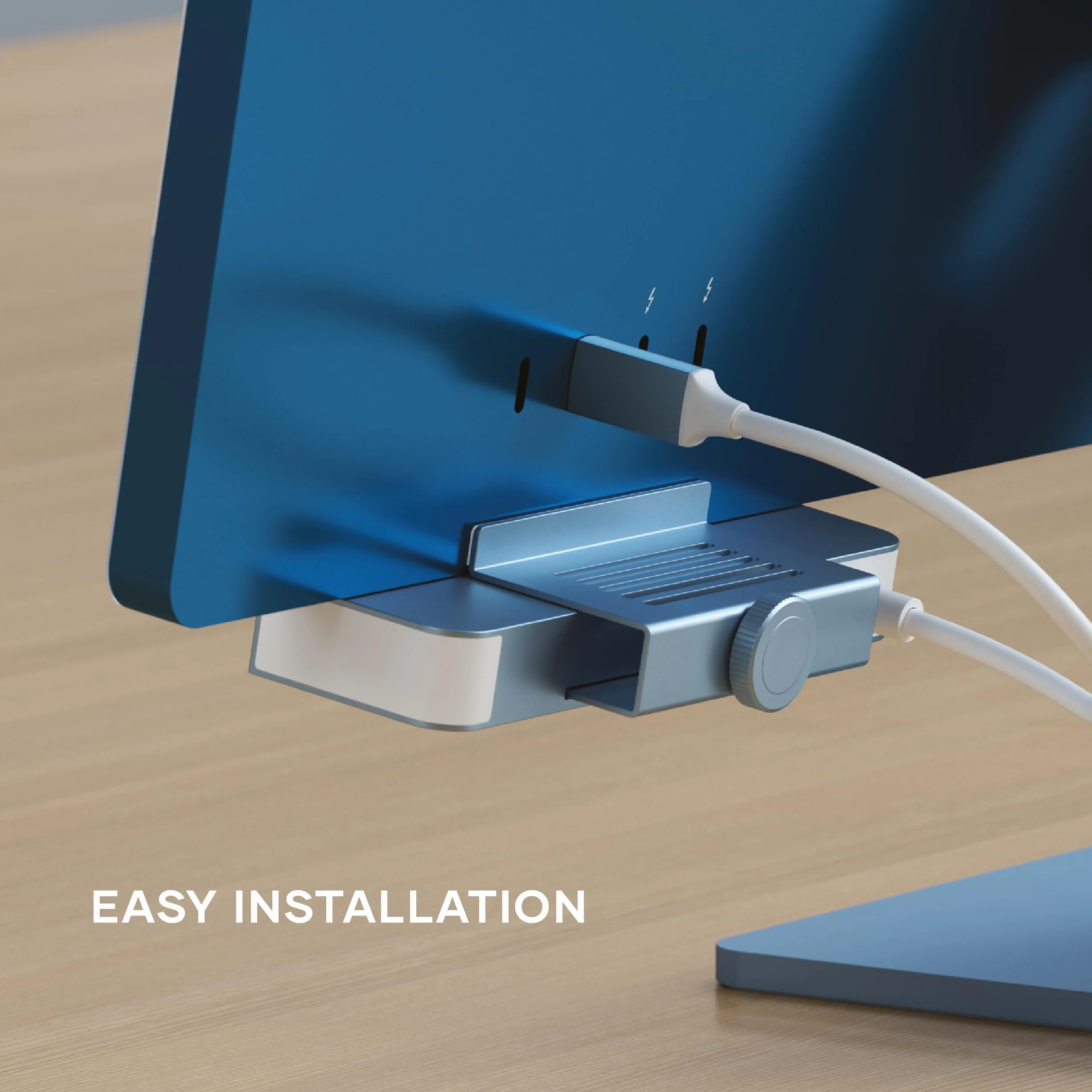 SATECHI hub USB-C do 24-calowego iMaca i Studio Display, niebieski | Port USB-C do danych, 3 porty USB-A i czytniki SD/microSD; niezgodny z modelami iMac z 2020 roku i starszymi
