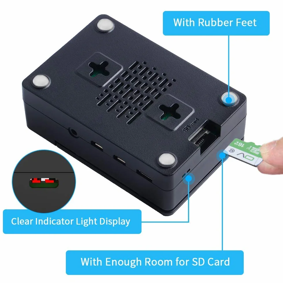 GeeekPi Obudowa do Raspberry Pi 4 z PWM Wentylatorem 40x40x10mm i 4 Radiatorami - Model B 8GB/4GB/2GB (Czarna)