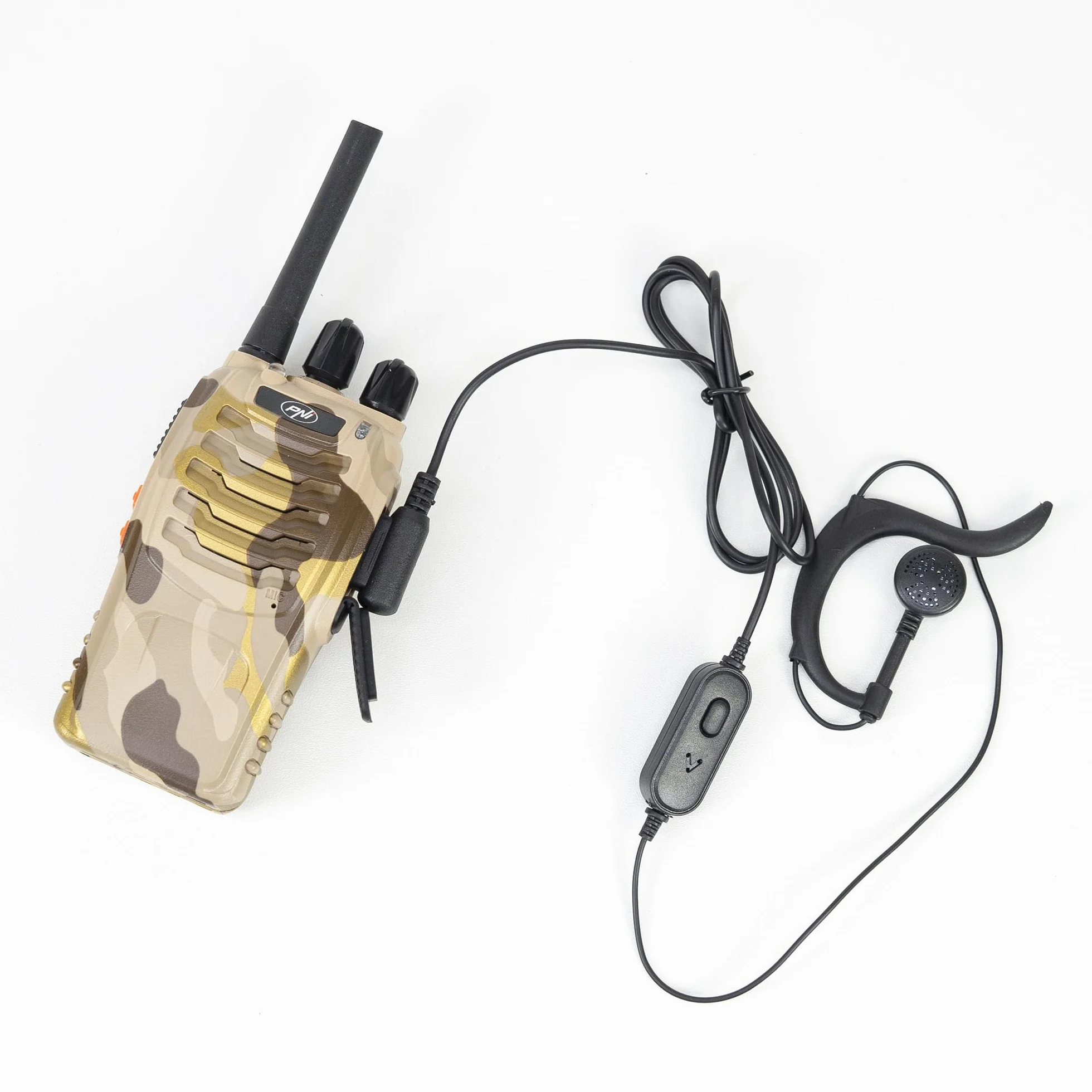 PNI PMR R40 Camo przenośny nadajnik radiowy, zestaw 10 sztuk, 0,5 W, 16 PMR, baterie 1200 mAh, z ładowarkami i słuchawkami