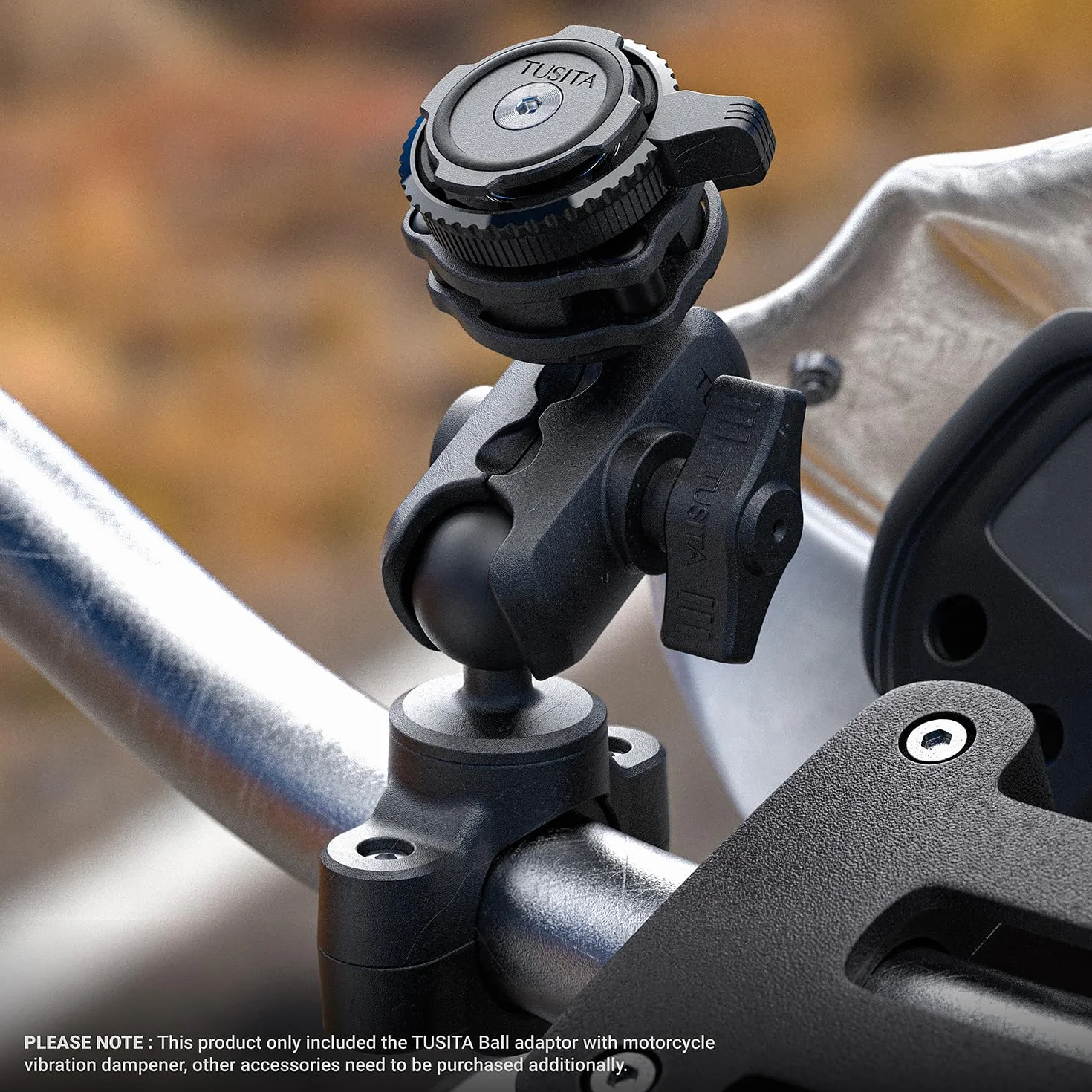 TUSITA Twist Lock 1" Kulę Adapter Uchwyt z Tłumikiem Drgań
