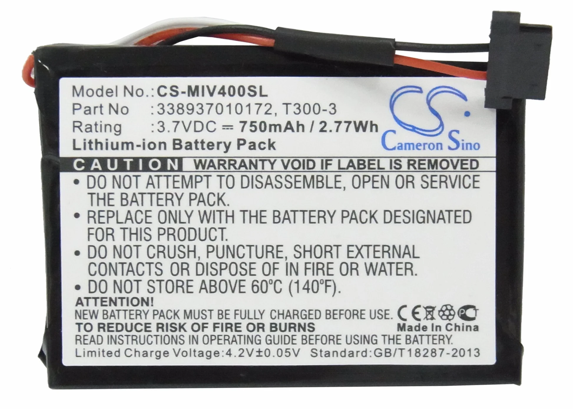 Li-ion Battery Pack Fits MITAC T300-3 Mio Moov 400 405