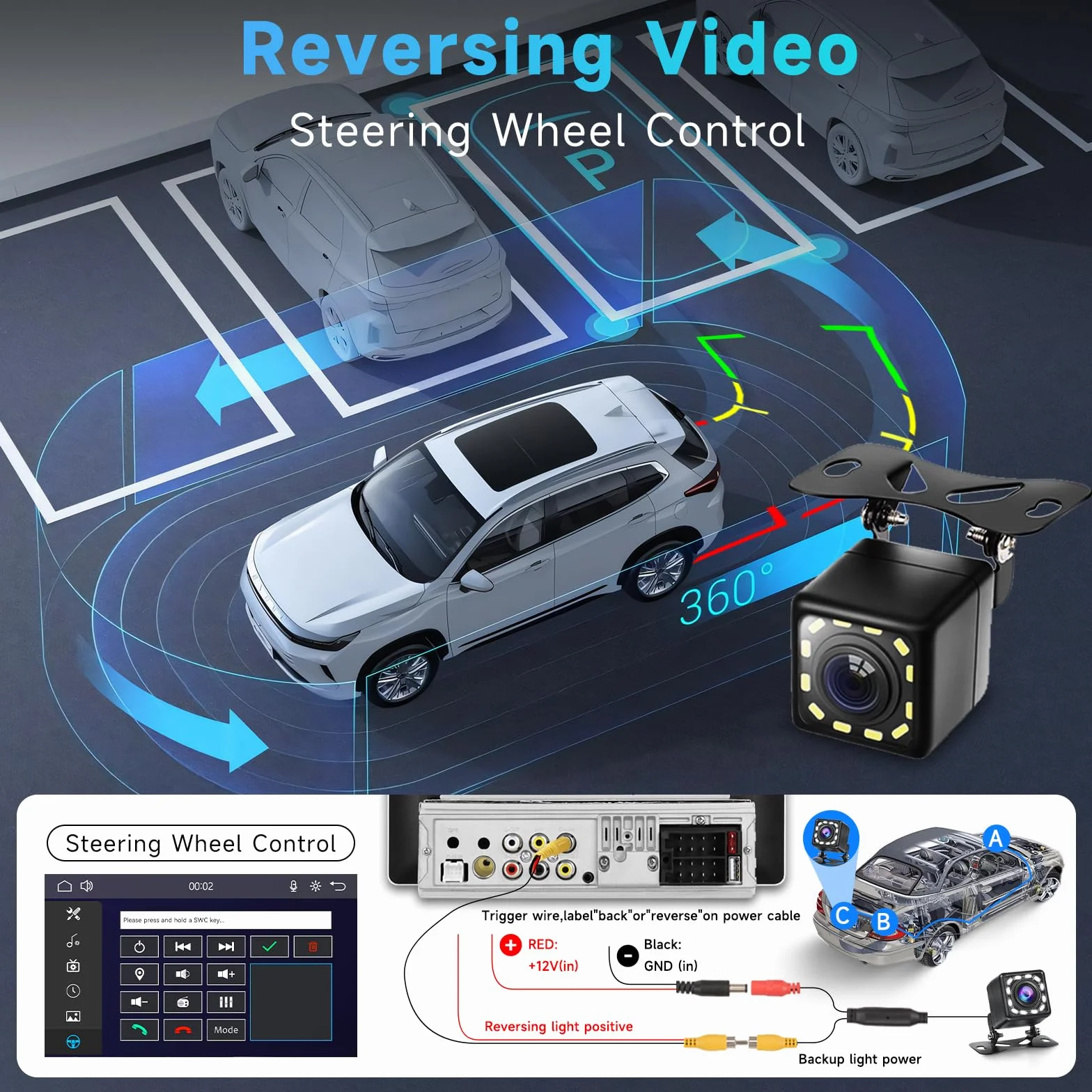 Hodozzy Radio samochodowe 1 DIN z ekranem 10,1 cala, bezprzewodowy Carplay, Android Auto, radio ekran dotykowy 1 Din Bluetooth AM/FM/RDS, MirrorLink EQ USB/AUX odtwarzanie wideo online + kamera