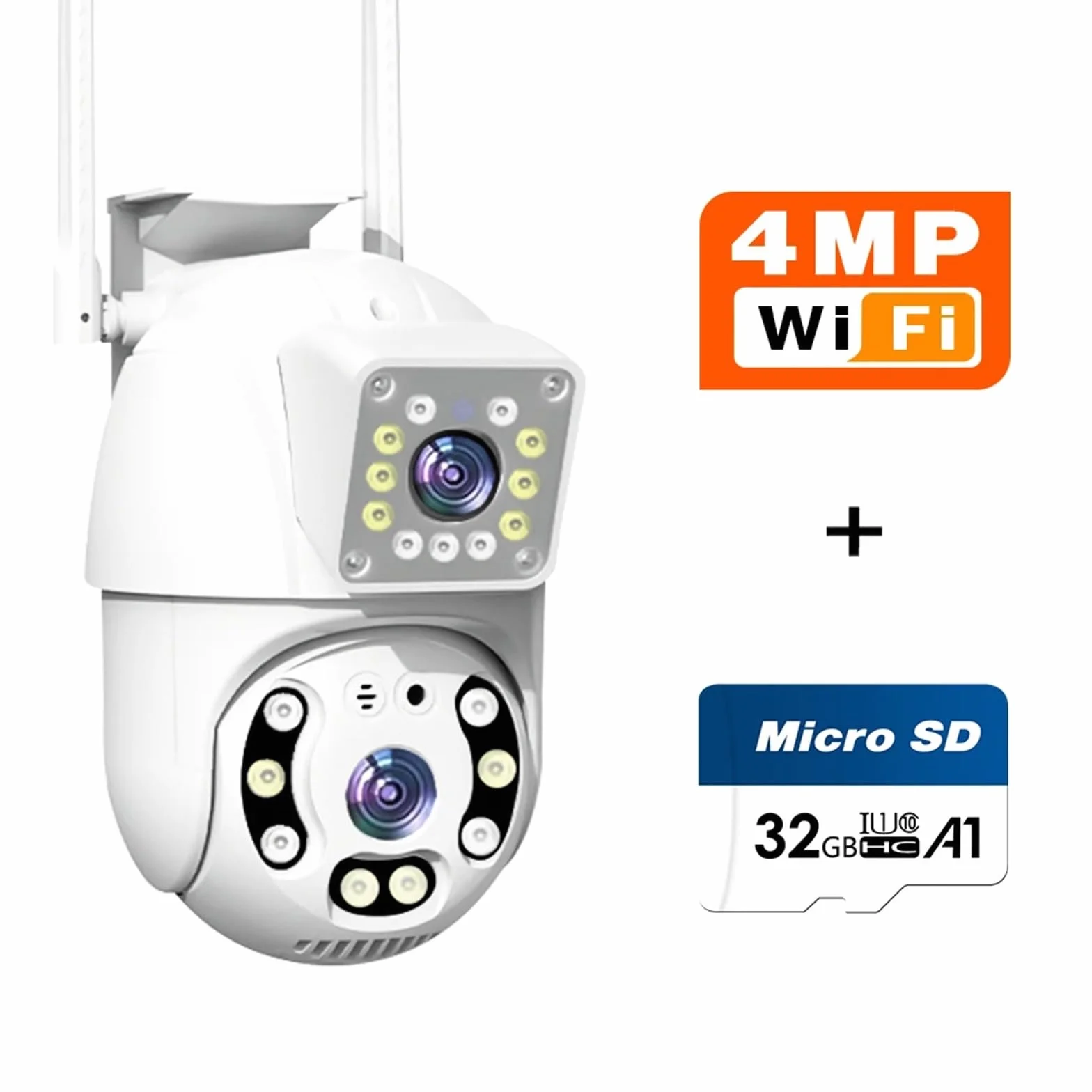 4MP kamera PTZ IP 5X podwójny obiektyw wykrywanie człowieka wykrywanie ruchu kamera do monitoringu cctv noktowizor zewnętrzny nadzór(4MP add 32G Card)