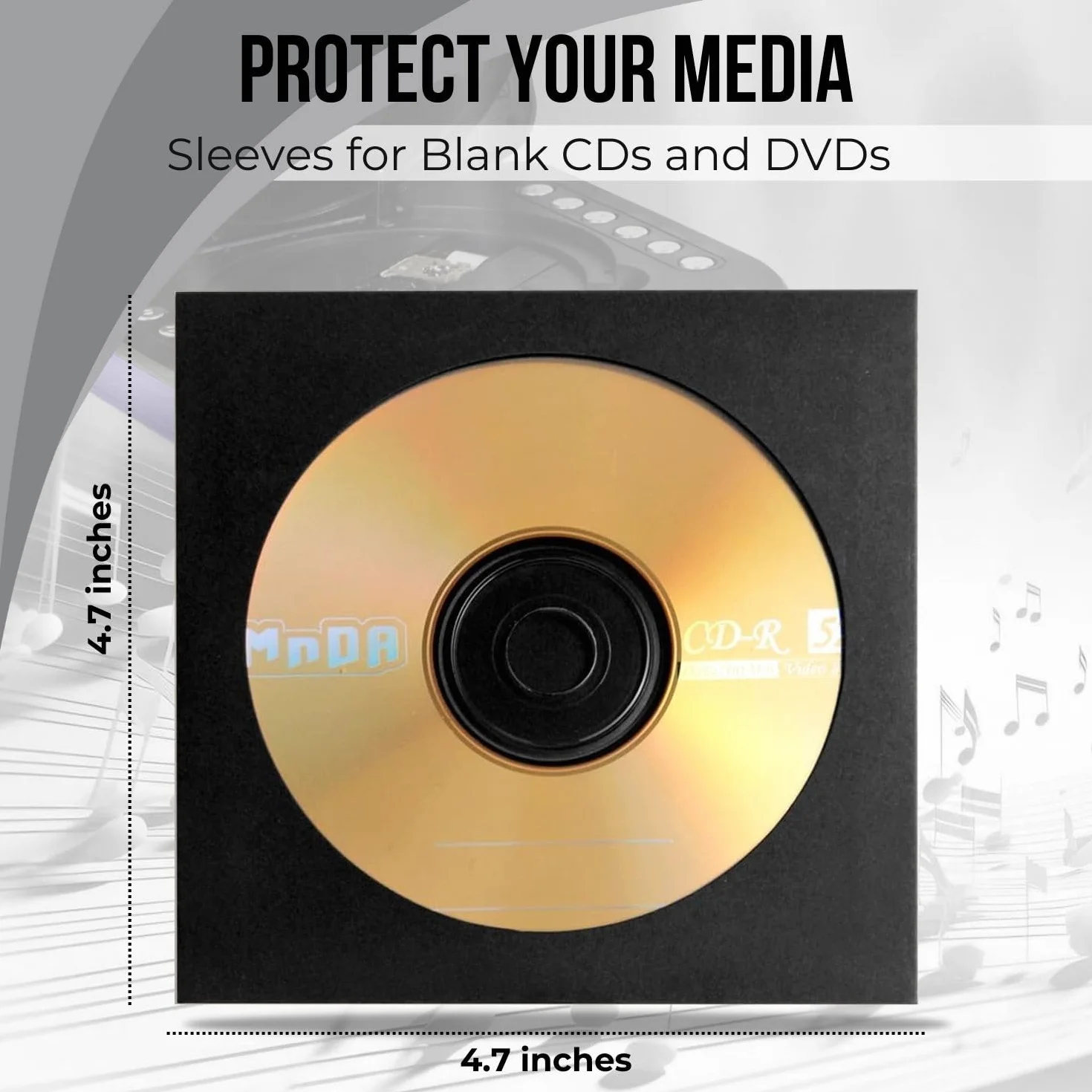 Flexzion 100 sztuk płyt CD DVD grube papierowe rękawy (czarne) standardowe koperty etui ekspozycyjne przechowywanie premium z wycięciem na okno i klapką na muzykę filmową dysk do gier wideo