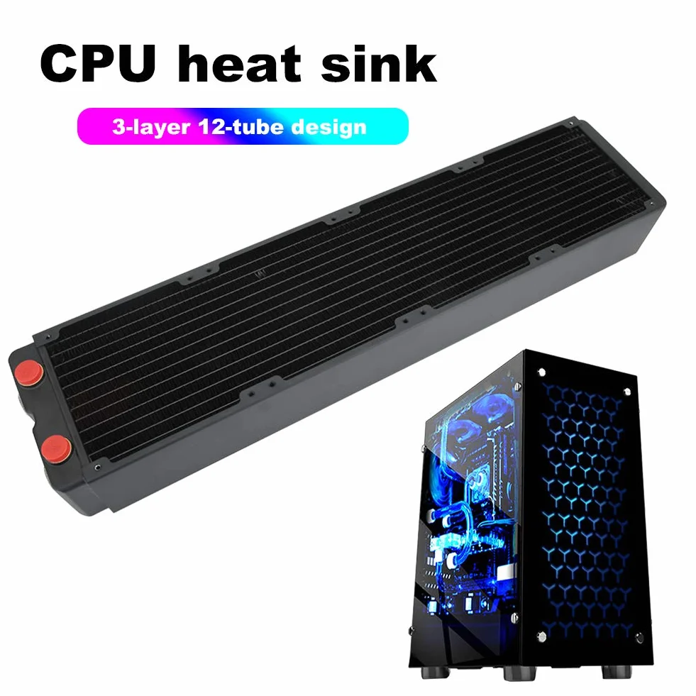 aqxreight 3-warstwowe, 12-rurowe Chłodzenie do Komputera PC Wysokowydajny Miedziany Radiator Chłodnica Procesora z Mosiężnymi Komorami Zapewniającymi większą stabilność i trwałość