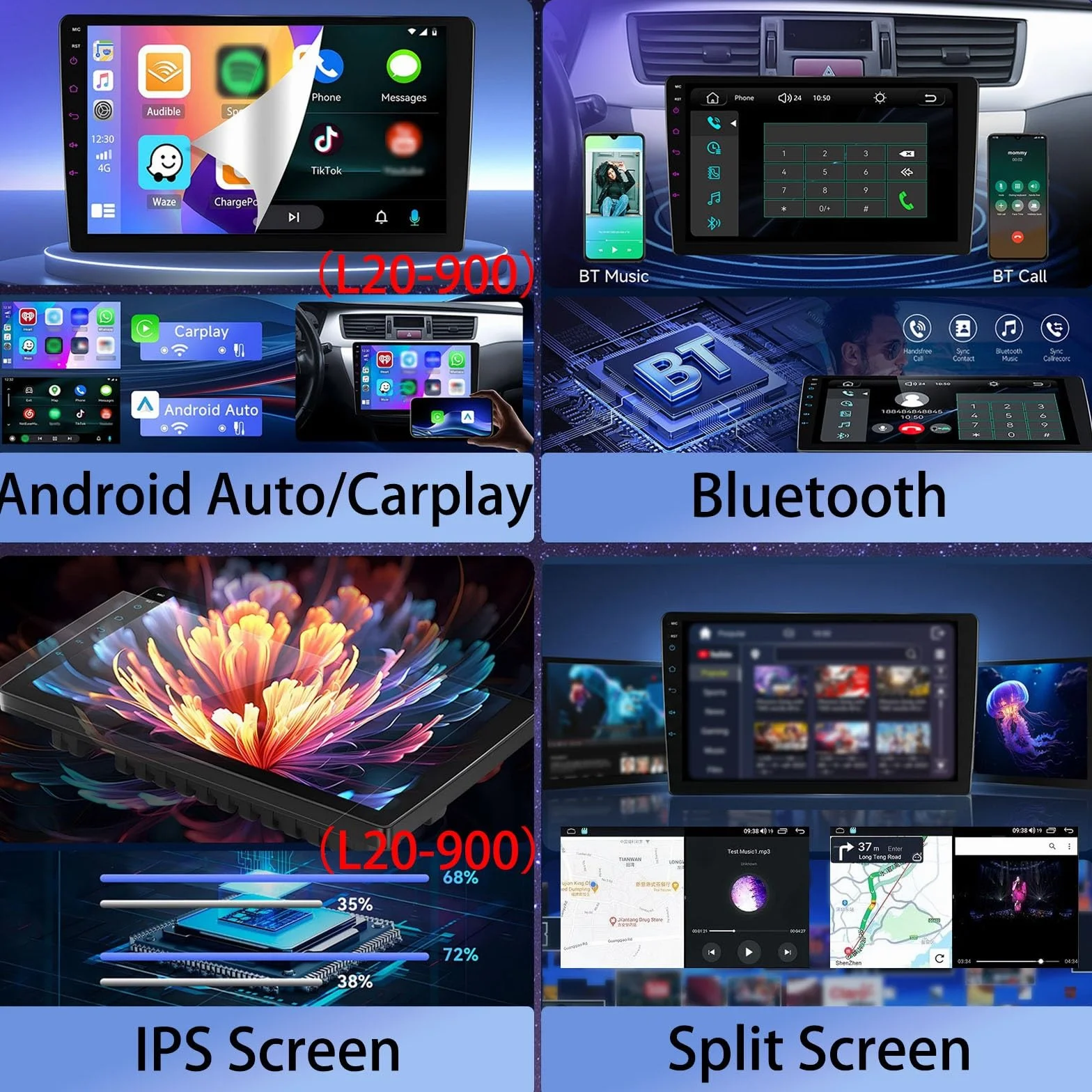 Radio samochodowe do Toyoty Passo XC10 2004-2010 Android CarPlay z 9-calowym ekranem dotykowym, 1280 × 720, radio samochodowe, SWC, Bluetooth 5.0, FM AM RDS, DSP, Wi-Fi, 4GLTE, GPS, ADAS DVR