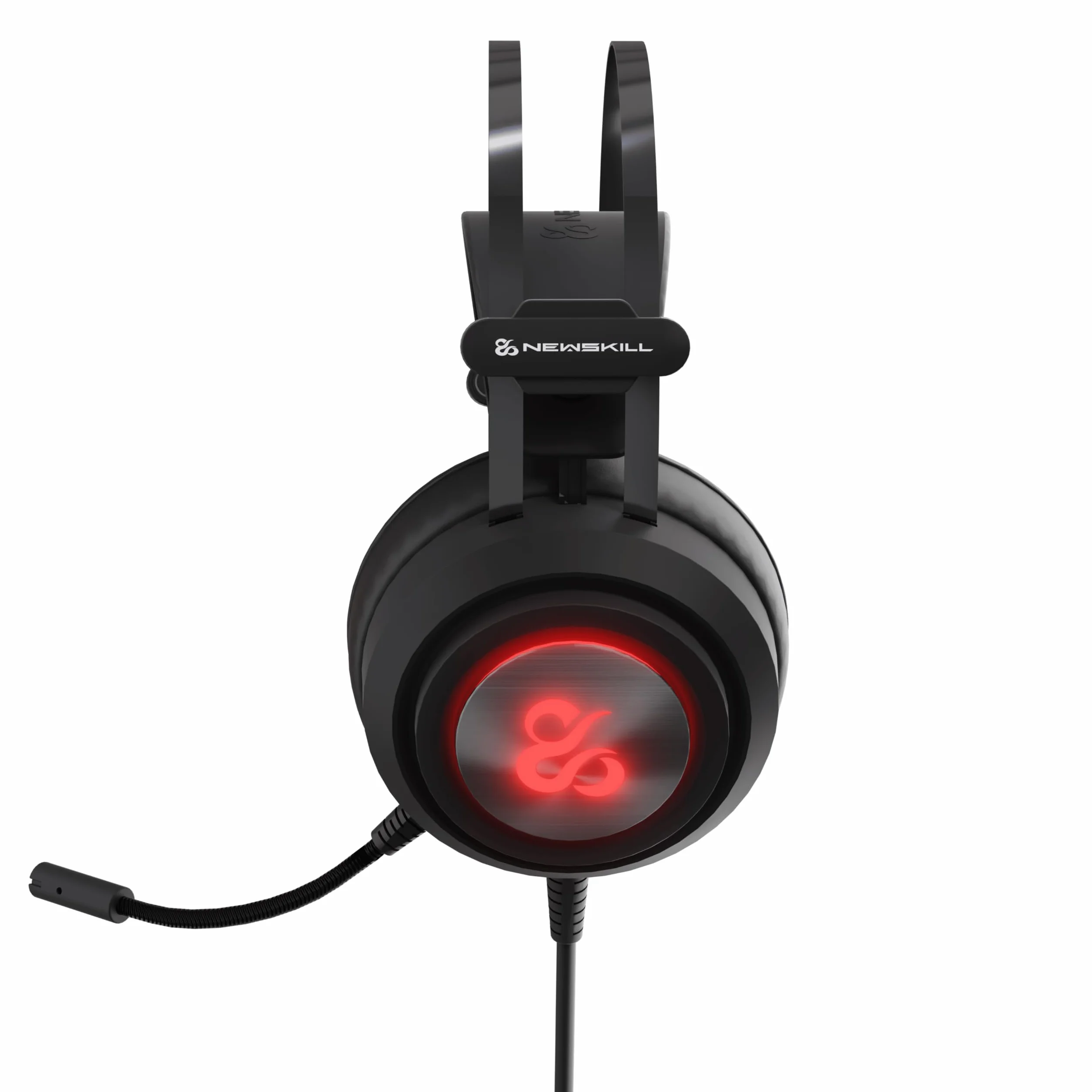 NEWSKILL Drakain V2 słuchawki do gier z kablem jack 3,5 mm i USB, dynamiczny RGB, elastyczny mikrofon, wieloplatformowy, czarny