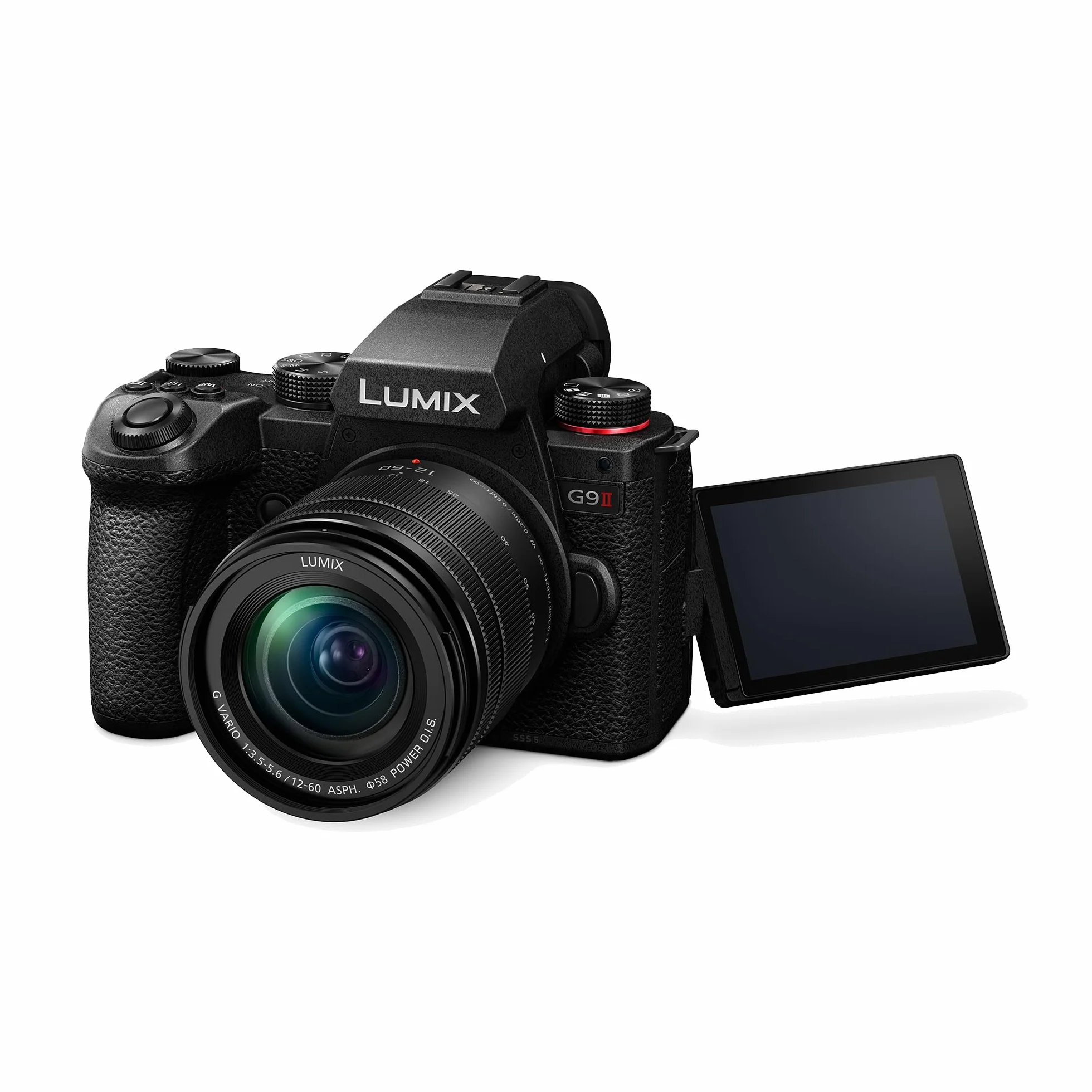 Panasonic DC-G9M2M Lumix bezlusterkowy aparat cyfrowy + obiektyw H-FS12060 12–60mm, F3.5–5.6 (Live MOS 25.2MP, fazowy hybrydowy AF, Dual I.S. 2), czarny