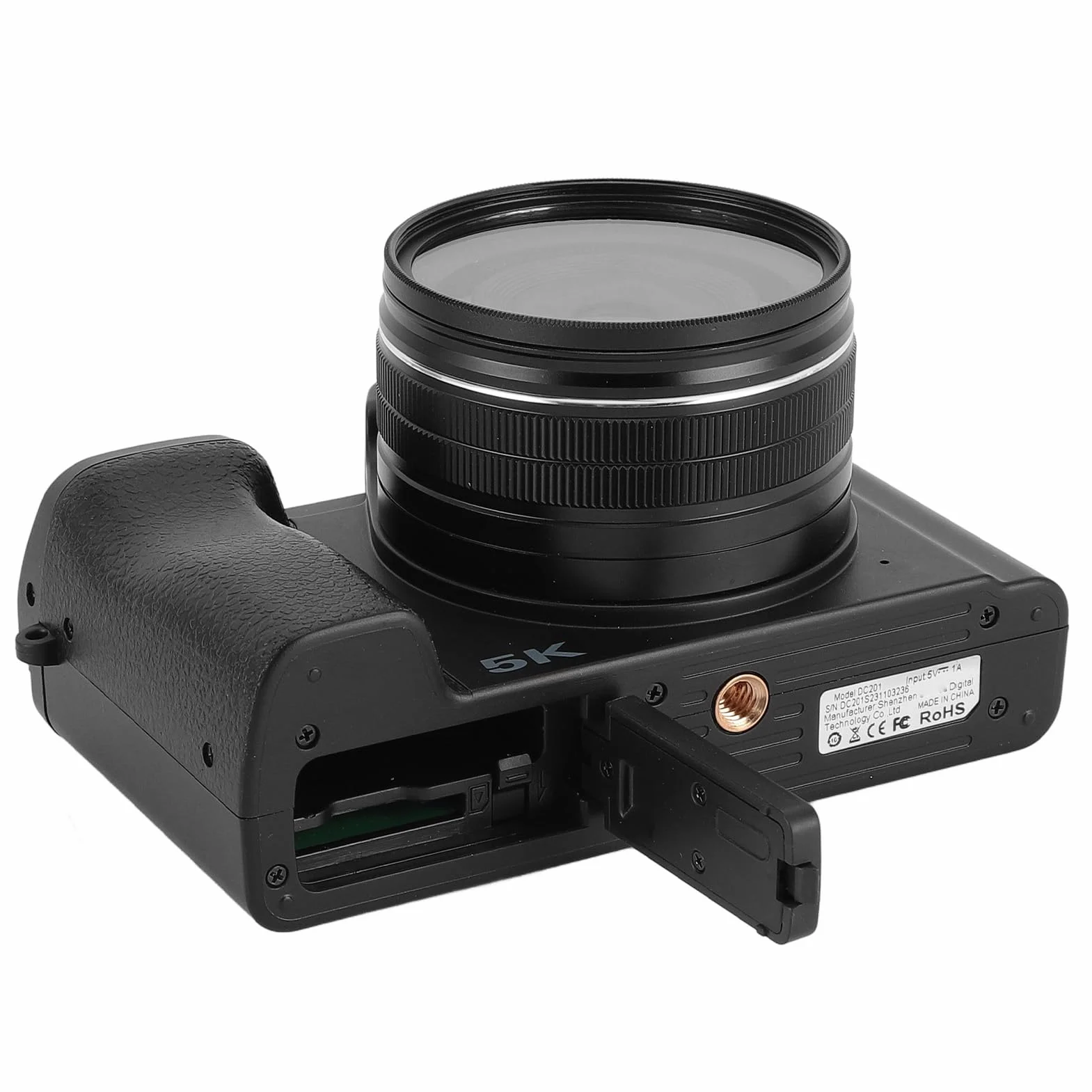 Cyfrowy Aparat Fotograficzny 5K do Fotografii, Kamera do Vlogowania z WiFi o Rozdzielczości 48 MP i Autofokusem, Kamera Podróżna z Ekranem 3,5 Cala, Filtrem UV, 6-osiowym