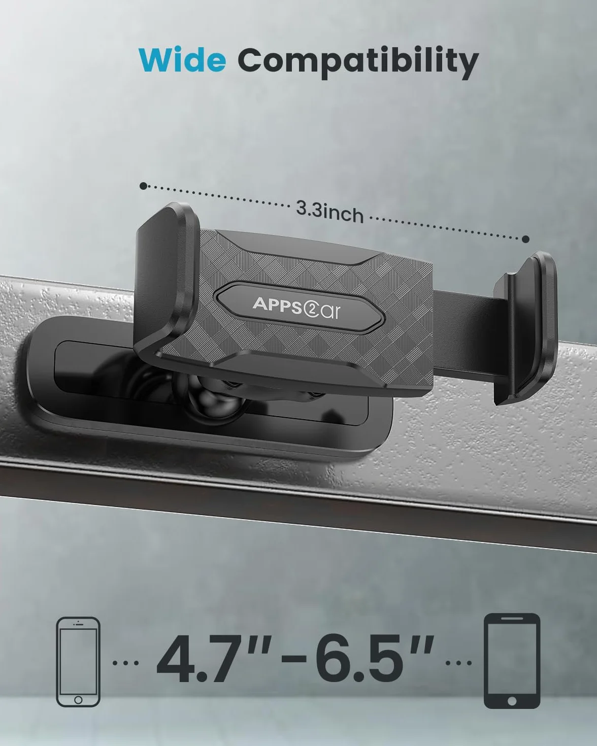 APPS2Car Uchwyt na telefon komórkowy Mag-safe GYM 360° regulowany 4,7-6,5" podstawa