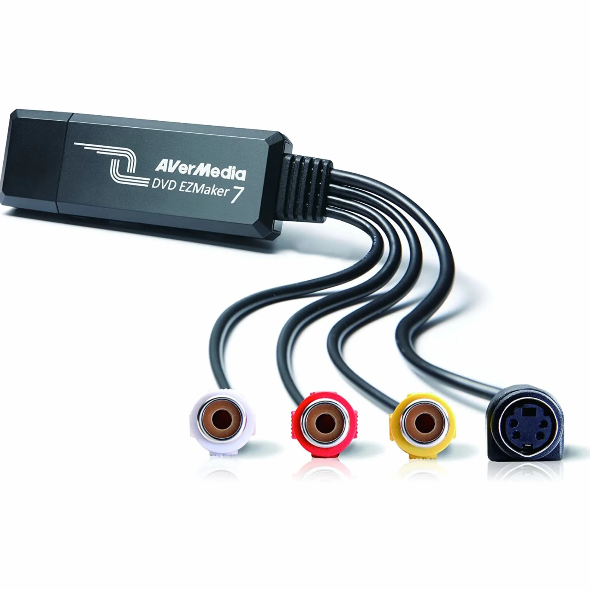 AverMedia [C039] DVD EZMaker 7 - VHS/8mm/Hi8 konwerter wideo do edycji poprzedniej [wideo od VHS do PC/DVD], czarny