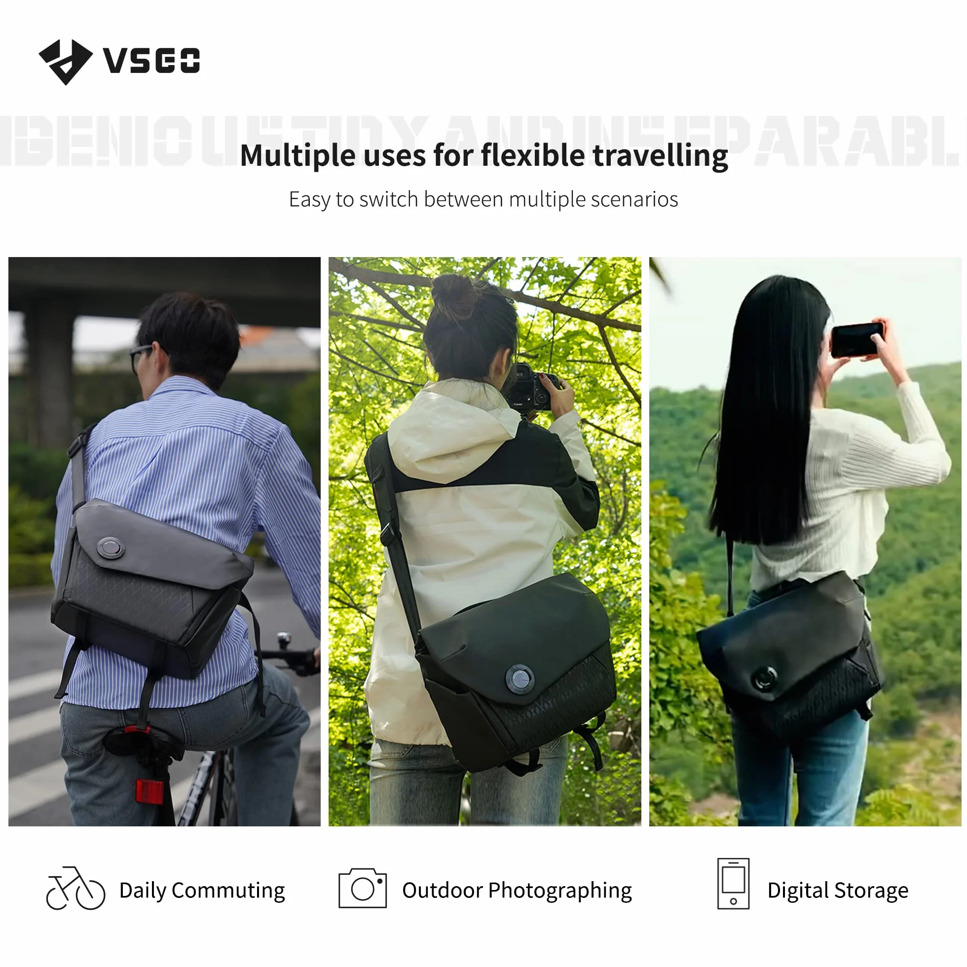 VSGO Profesjonalna torba na zdjęcia 6 l, torba na ramię, mikro-lustrzanka, aparat cyfrowy, wyposażenie fotograficzne, specjalna torba do pracy