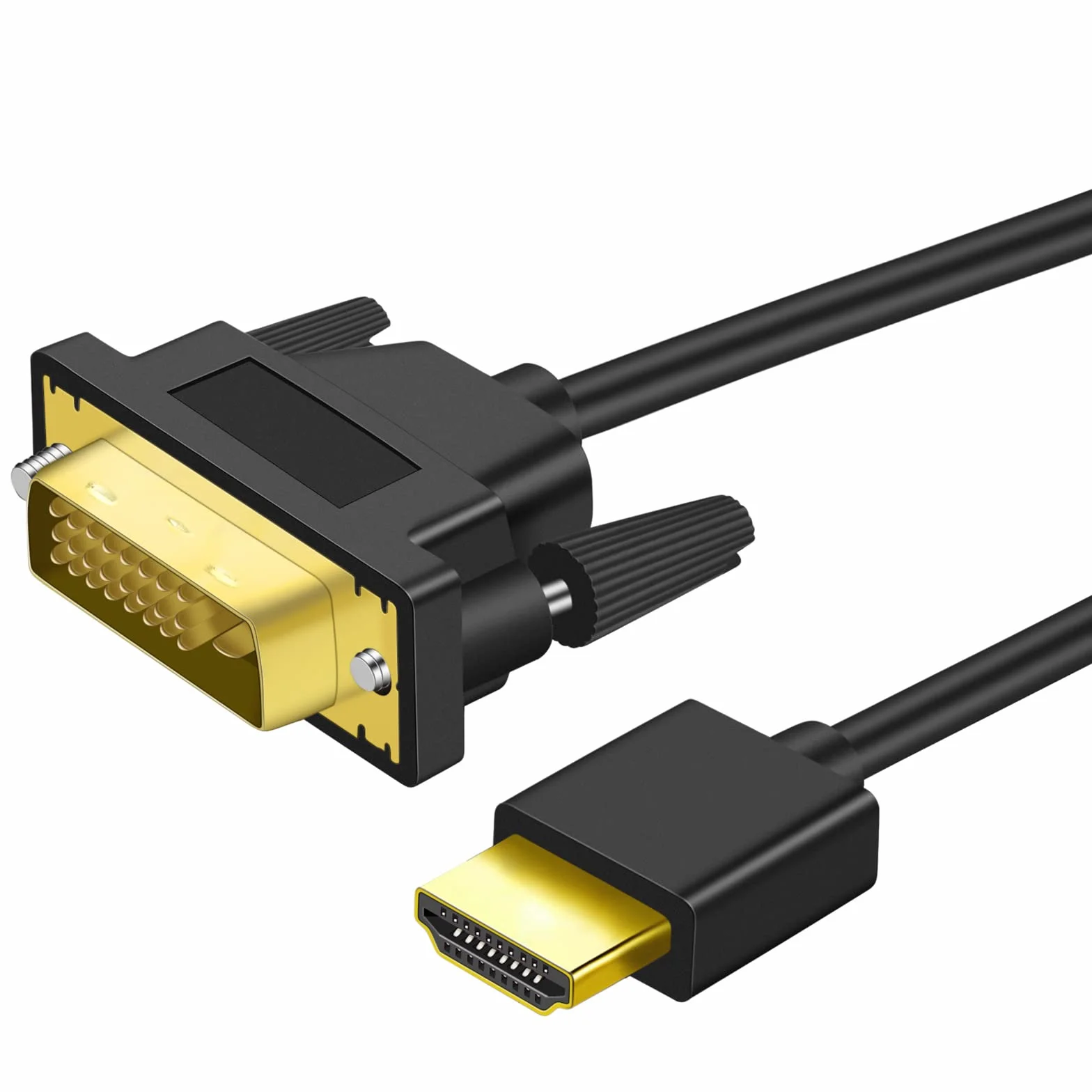 Twozoh 4K Kabel Przejściowy HDMI na DVI 1,5M, DVI-D 24+1 Męski na HDMI Męski, Obsługuje 1080P Full HD dla Xbox, PS4