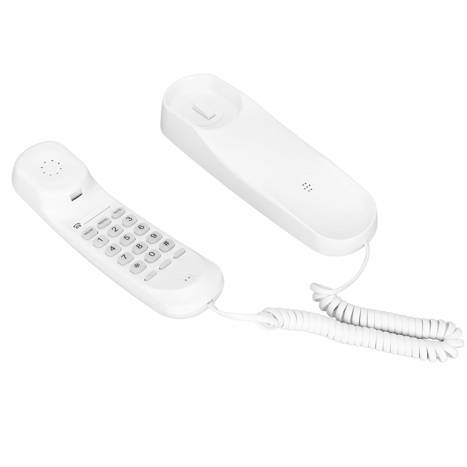 Przewodowy telefon stacjonarny, telefon przewodowy, telefon przewodowy Obsługa pauzy Ponowne wybieranie ostatniego numeru Telefon stacjonarny do montażu na ścianie z podświetlanymi klawiszami do dom