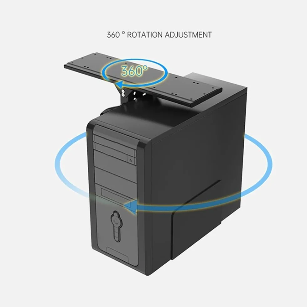 Stojak na PC do podłogi Regulowany uchwyt do komputera pod biurkiem i uchwyt na procesor do montażu na ścianie, obudowa komputera Uchwyt procesora Pod biurkiem do montażu na stojaku na komputer, uchwy