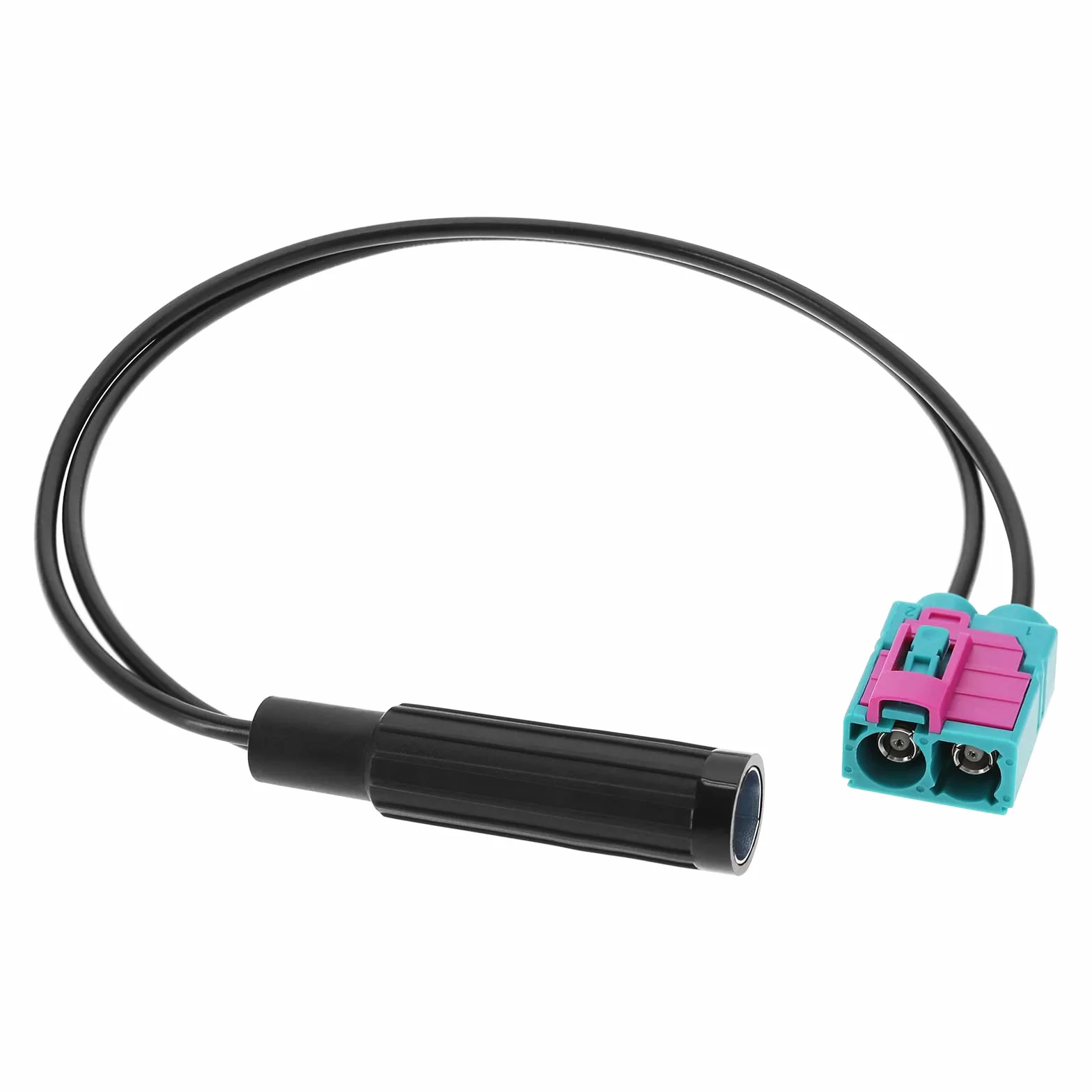 Podwójna Fakra żeńska na DIN antena samochodowa adapter FM AM radio złącze kabel RG174 28 cm