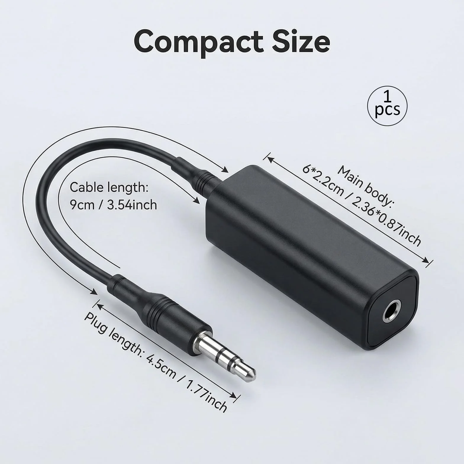 Radio samochodowe odstraszające zakłócenia, filtr zakłóceń do domowych systemów audio i stereo, izolator hałasu pętli masowej z kablem audio 3,5 mm, do smartfona, komputera, tabletu, Bluetooth