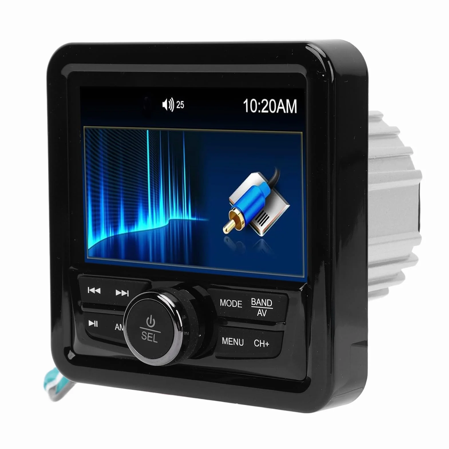 HEEPDD Odbiornik Radiowy FM dla łodzi, Nowoczesny Morski Wskaźnik Stereo z Odtwarzaniem USB dla łodzi Ciężarowych, Czysty Dźwięk Pasmo Przenoszenia od 20 Hz do 20 KHz Wodoodporna Konstrukcja Pasuje do
