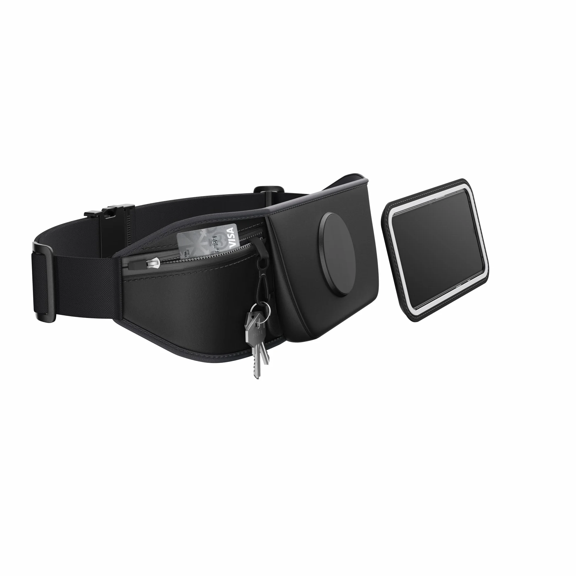Magnetyczny pasek sportowy do telefonów komórkowych M do 15 cm, czarny