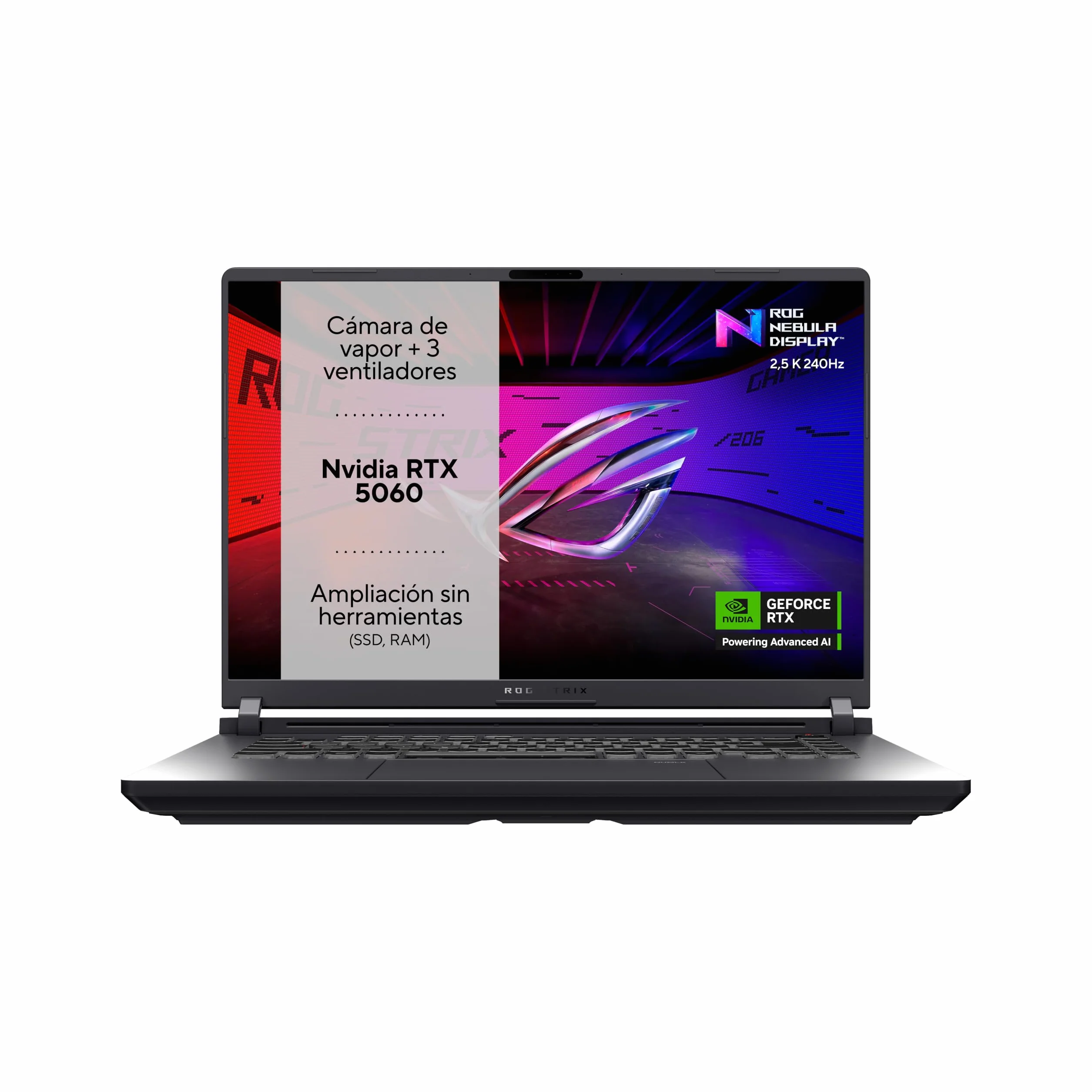 ASUS ROG Strix G16 G615JMR-RV004 laptop gamingowy 40,6 cm (16 cali), WUXGA 165 Hz, Intel Core i7-14650HX, 32GB RAM, 1TB SSD, RTX 5060 8GB, bez systemu operacyjnego, szary, Eclipse, hiszpański