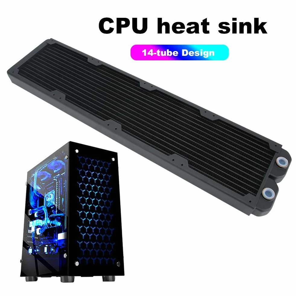 Tosuny Chłodziarka chłodząca do komputera, akcesoria komputerowe 14-rurkowy miedziany radiator TW-480 mm do stabilności procesora.