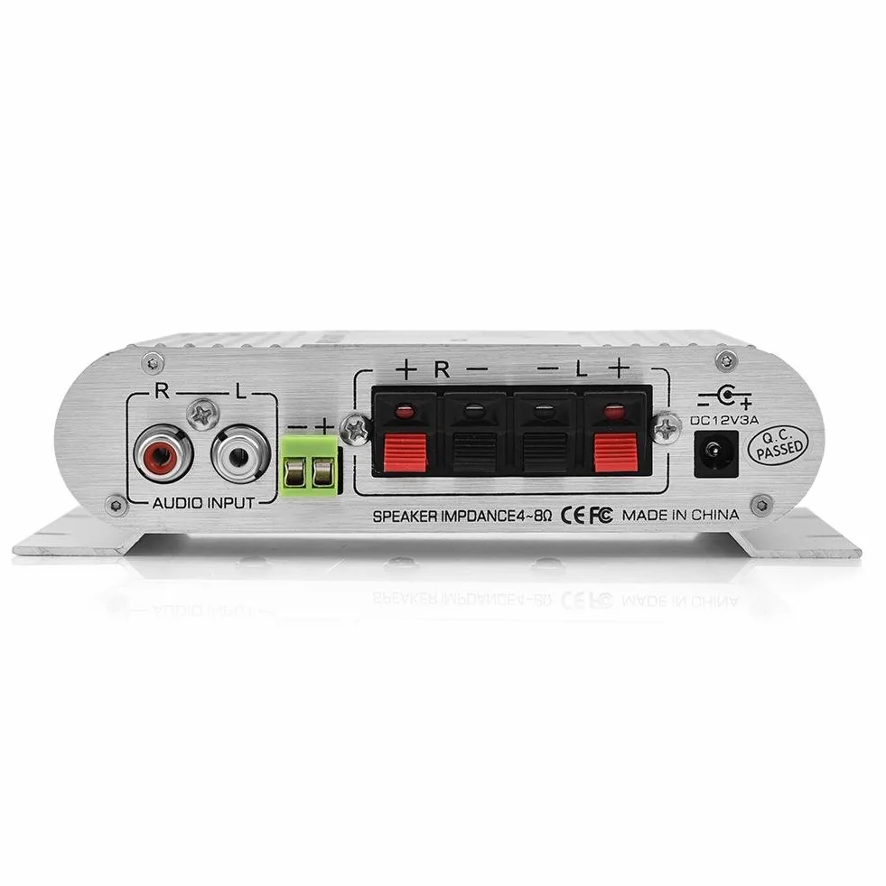 2-kanałowy wzmacniacz basowy 12 V, 15 W, stereo, mały wzmacniacz, do samochodu, domu, audio, wzmacniacz mocy cyfrowy (biały)