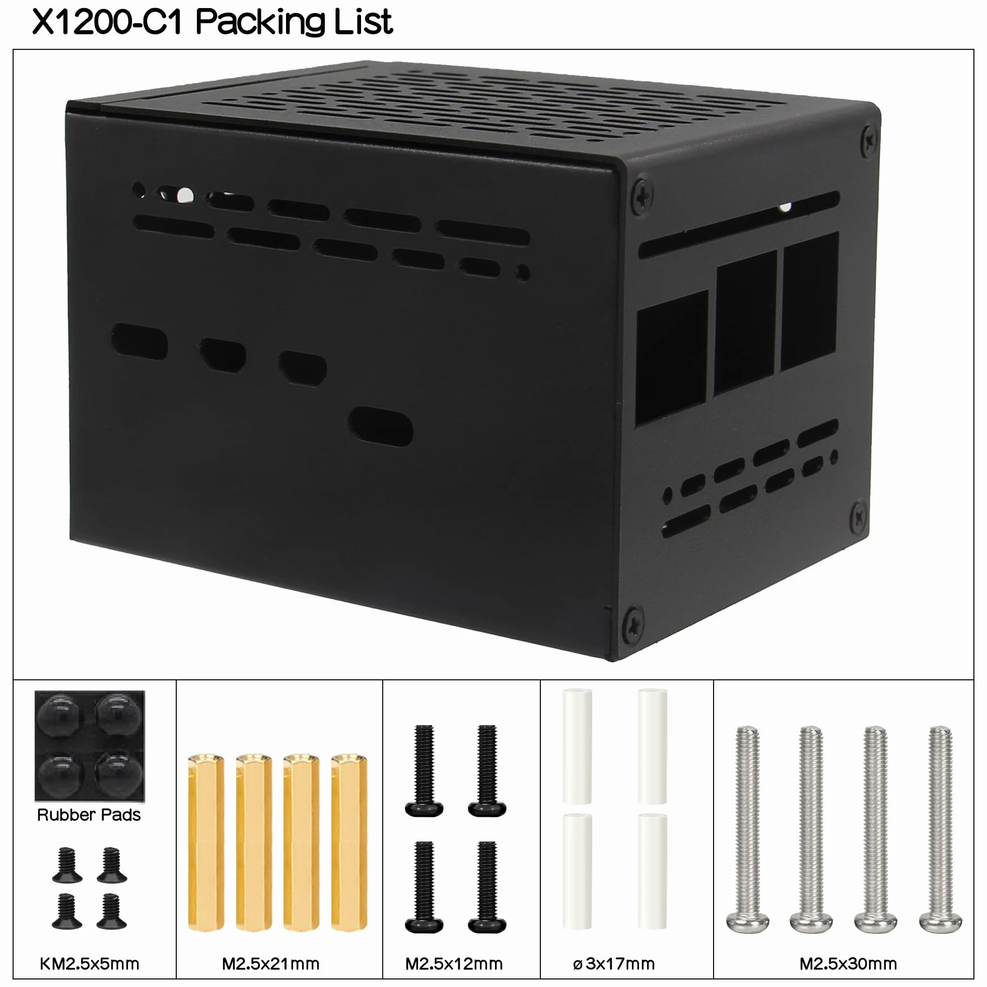 Geekworm X1200-C1 metalowa obudowa do Raspberry Pi 5 & X1200 UPS Shield
