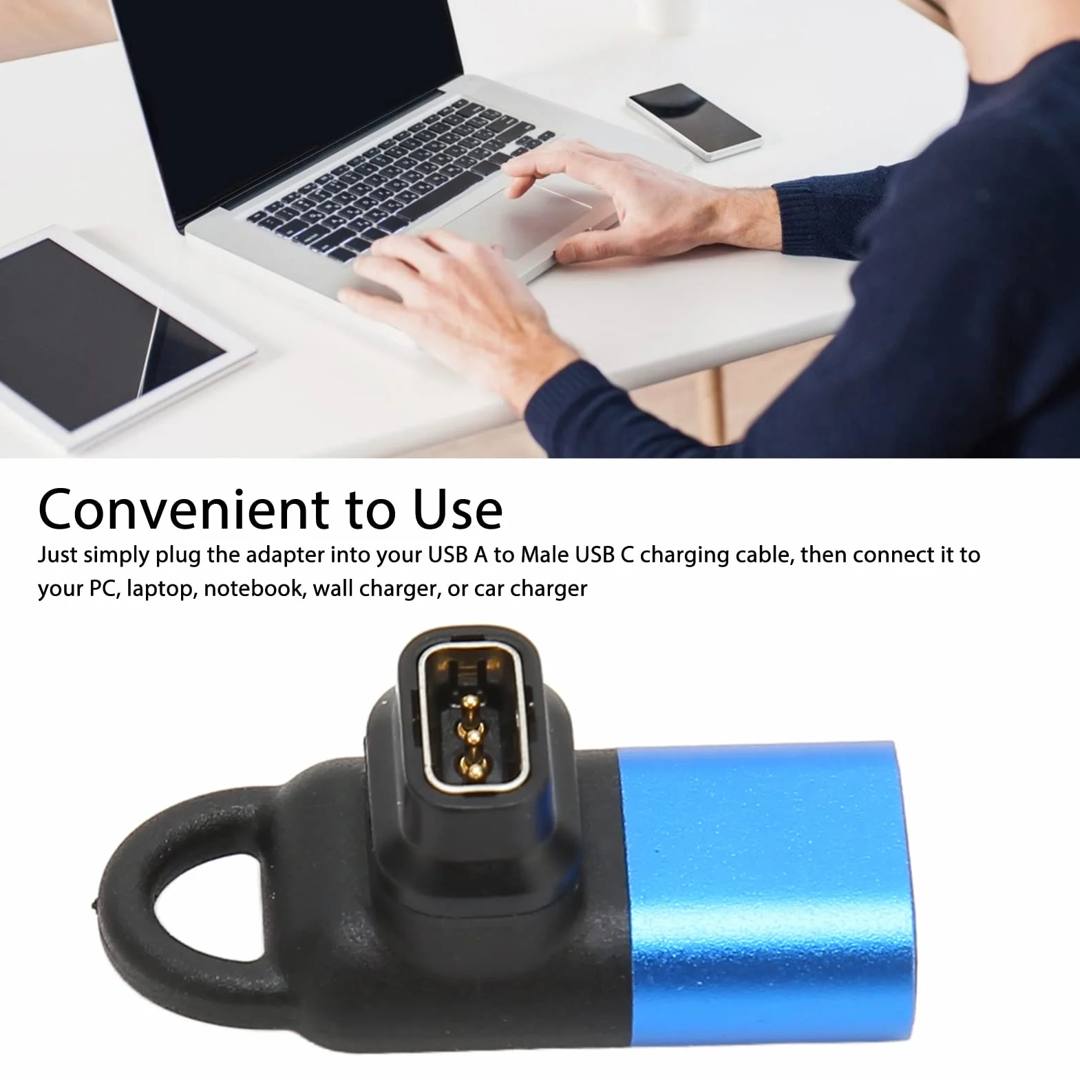 Kabel ładujący USB-C do Coros Pace 2, Apex, Apex Pro, Vertix, Vertix 2 Czarny