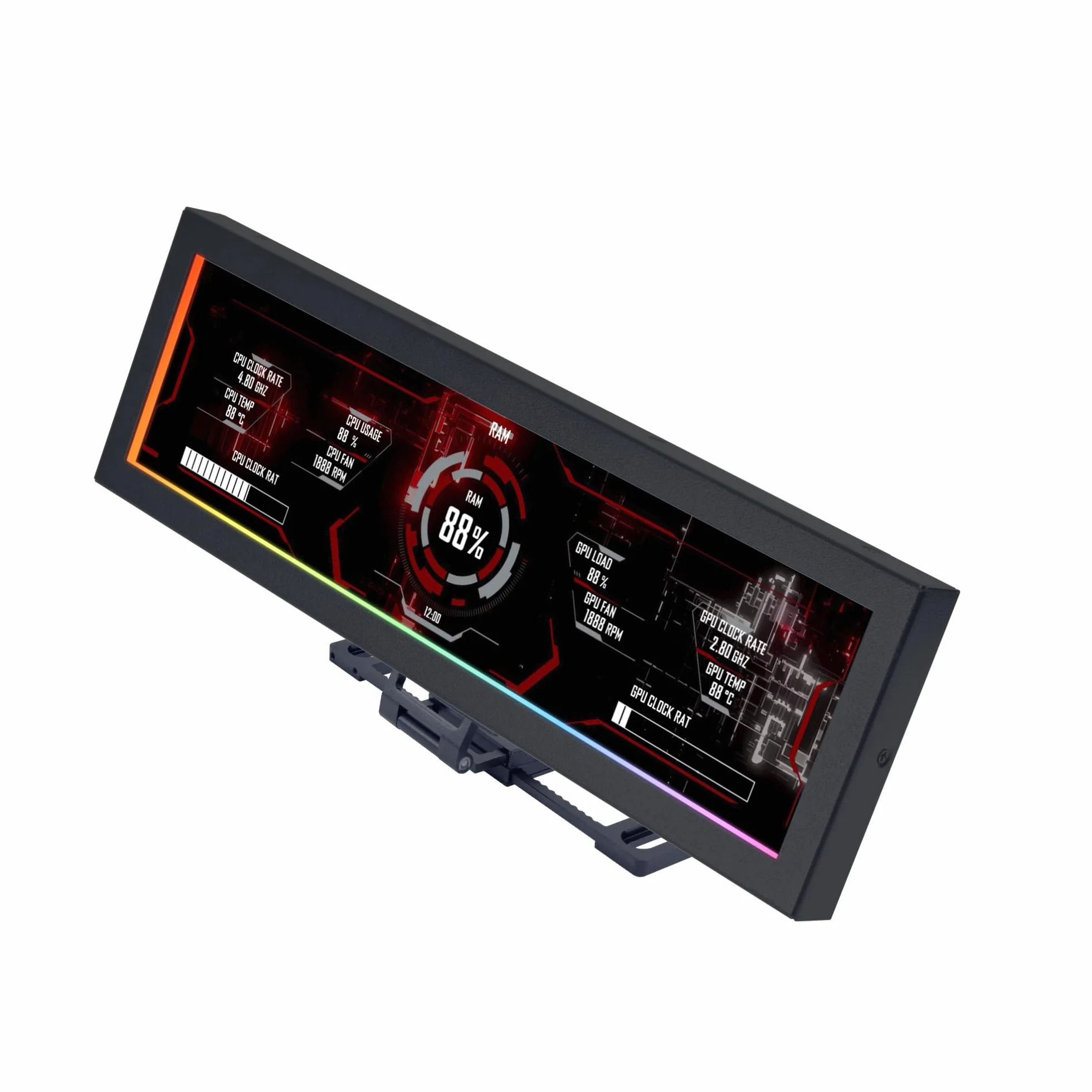 Lian Li Uniwersalny wyświetlacz 22.4 cm do czarnych obudów USB ARGB IPS LCD 1920x480