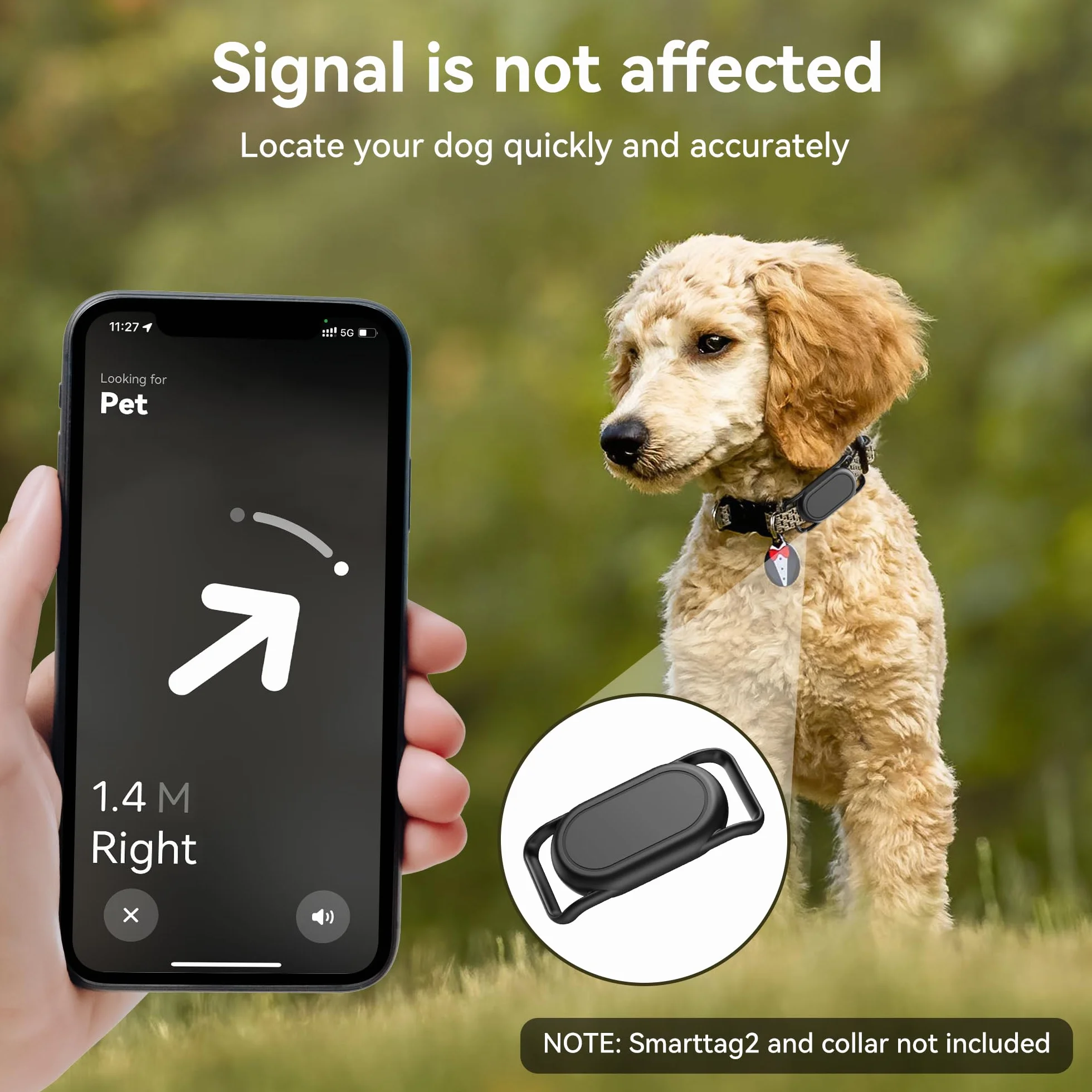 DDJ [2 sztuki] Uchwyt na obrożę dla psa do Samsung Smart Tag 2, GPS Tracker dla psa, wodoodporne silikonowe etui do Galaxy Smarttag2, odporne na zgubienie i zarysowania, dla kotów, zwierząt domowych