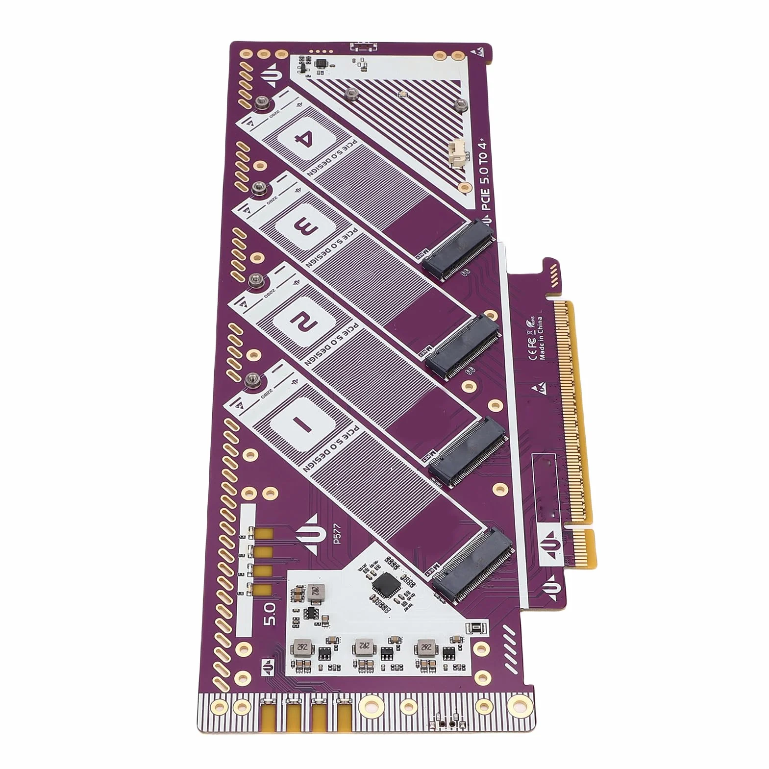Karta rozszerzeń PCIe 5.0 X16 na NVMe, Szybki Adapter SSD M.2 512 Gb/s, Pozłacany Adapter PCB, Idealny do Komputera i Systemu OS X