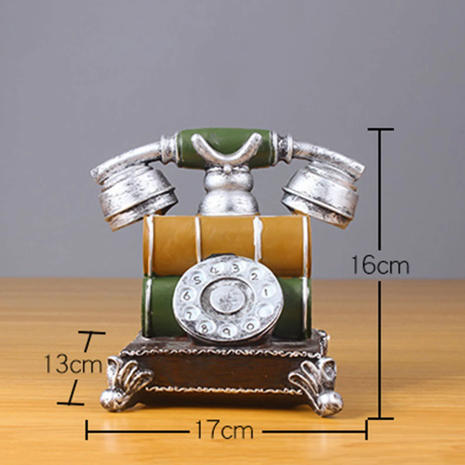 Przewodowy telefon stacjonarny - unikalny design dekoracyjny telefon do domowego biura i sklepów kompaktowy 16,3 x 6,3 x 5 cali