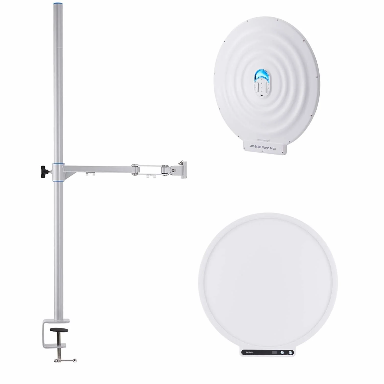 Amaran Verge Max Kit 22" światło na klucze ze stojakiem / regulowanym ramieniem do strumieniowego przesyłania, 60 W, dwukolorowe, 2700-6500 K, pierścień świetlny na biurko do nagrywania wideo, gier