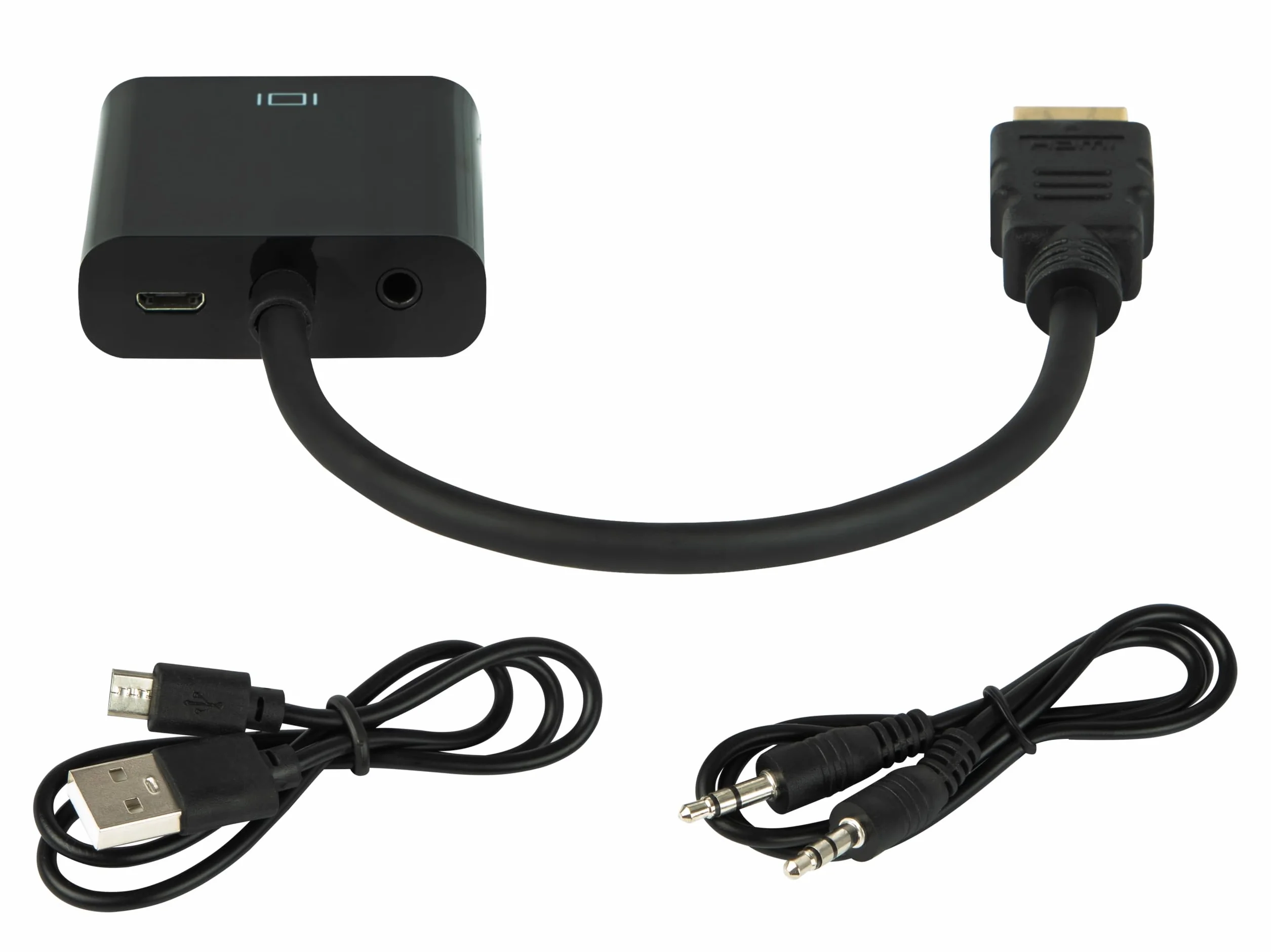 ADAPTER PRZEJSCIÓWKA WTYK KONWERTER HDMI - VGA D-SUB 15PIN KABEL HD AUDIO