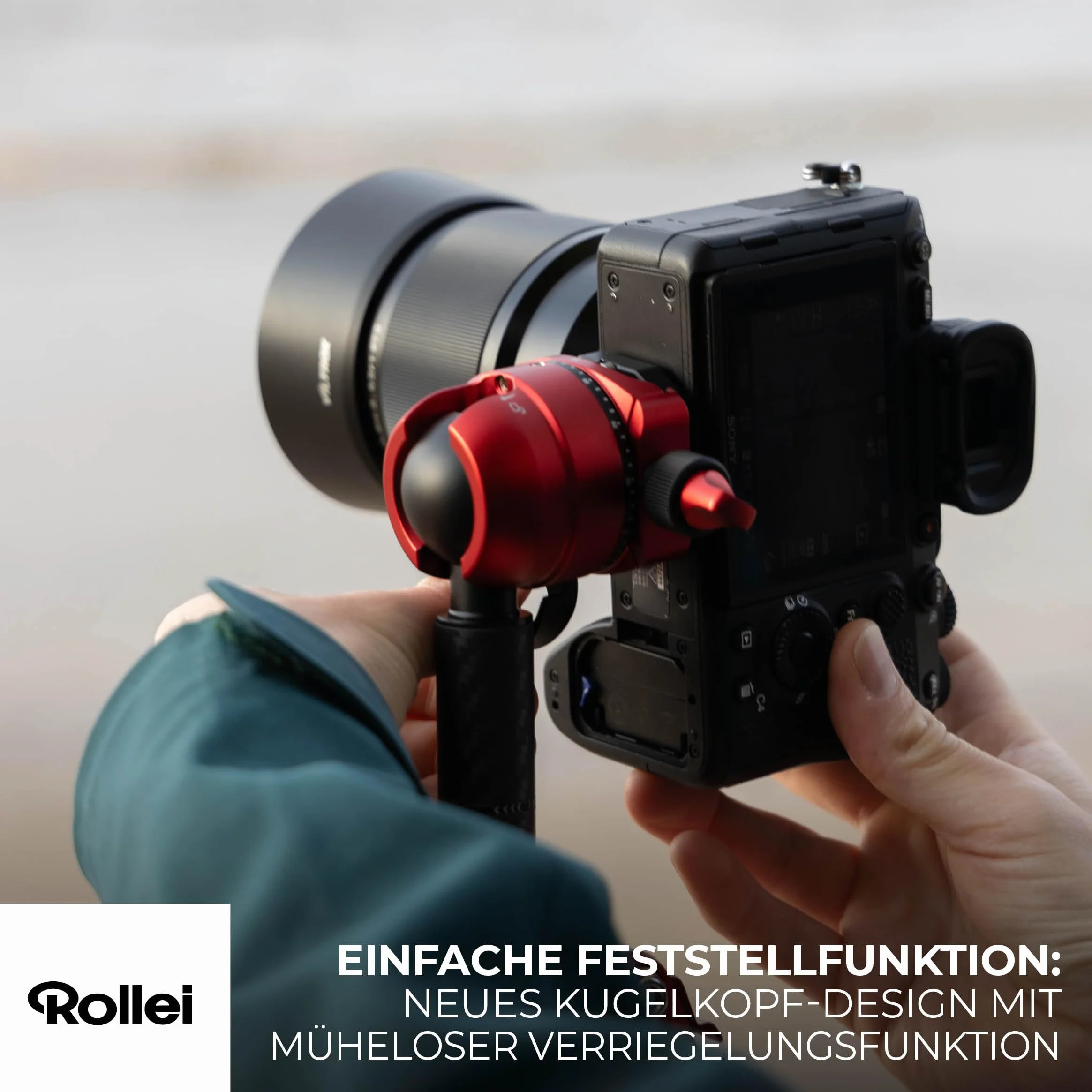 Rollei Easy Traveler XL statyw węglowy – nośność 10 kg, stabilna konstrukcja, ultralekki, kompaktowy, funkcja blokowania bez wysiłku