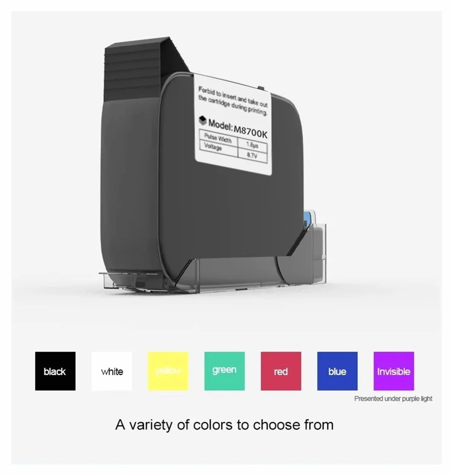 A Level Ink Ręczna drukarka atramentowa online Wkład szybkoschnący czarny B Level 12,7 mm Oryginalne części biurowe Drukowanie wieloformatowe(5PCS)