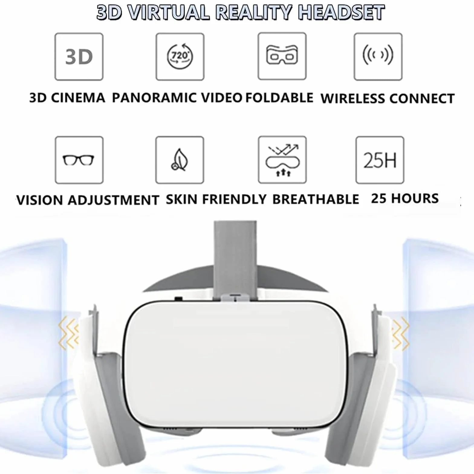 Zestaw słuchawkowy 3D do wirtualnej rzeczywistości, okulary VR do słuchawek VR dla dorosłych i dzieci, gogle VR dla iPhone 16 15 14 13 12 Pro Max Plus, Samsung Galaxy S24 S23 S22 Edge telefony