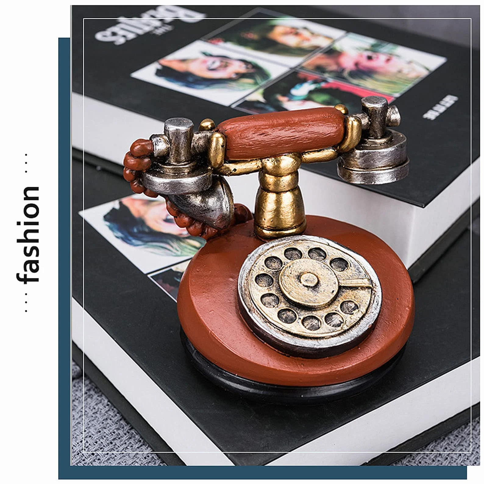 Vintage telefon, antyczne ozdoby na telefon biurowy, retro przewodowy telefon, vintage dekoracyjny telefon do domowego biura antyczne