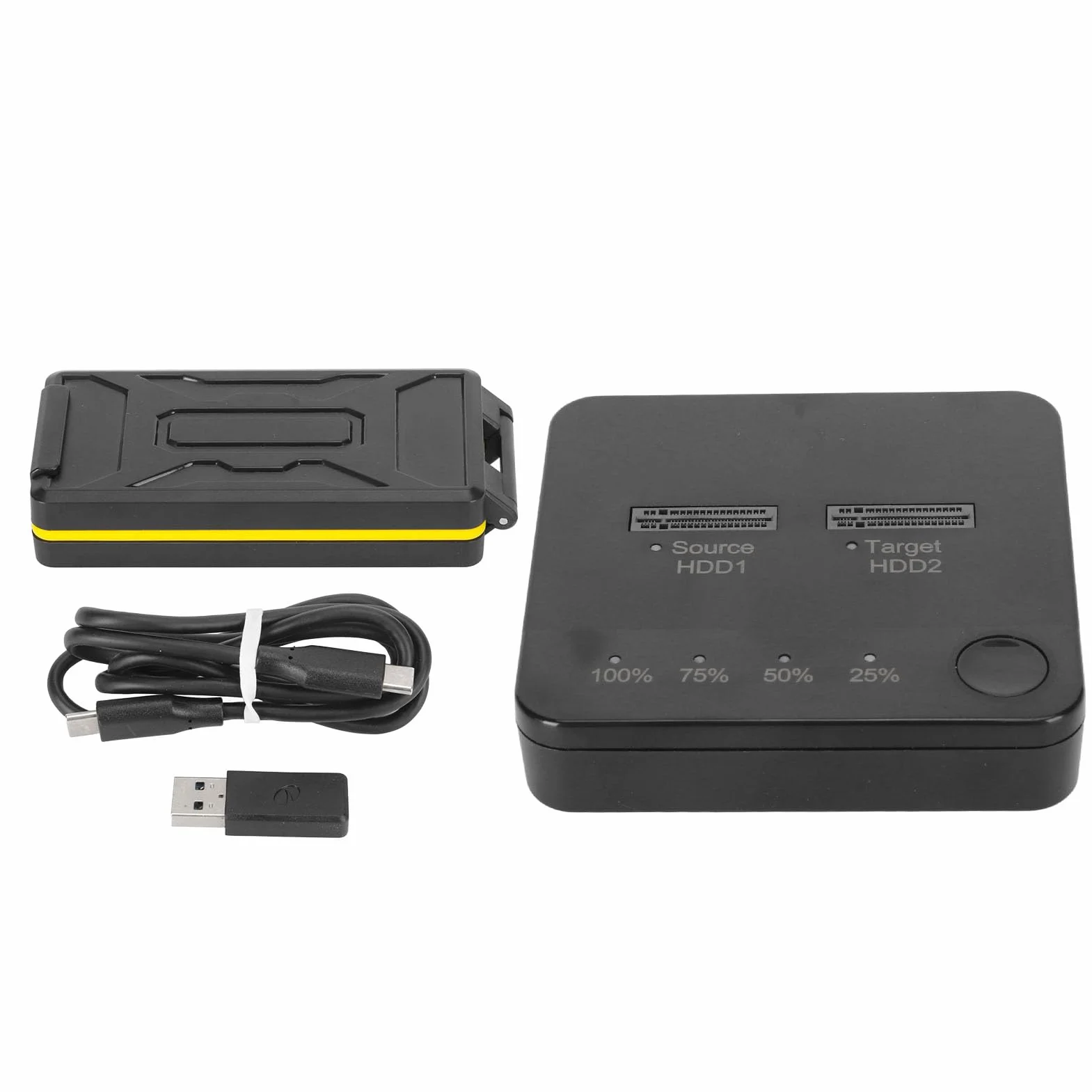 Ejoyous M.2 Duplikator SSD, stacja dokująca M.2 SATA 2-Bay Clone Docking Station Dual Bay 1 Gbps szybki klon offlin do 2230 22242 2260 2280 22110 (Nie dysk twardy)
