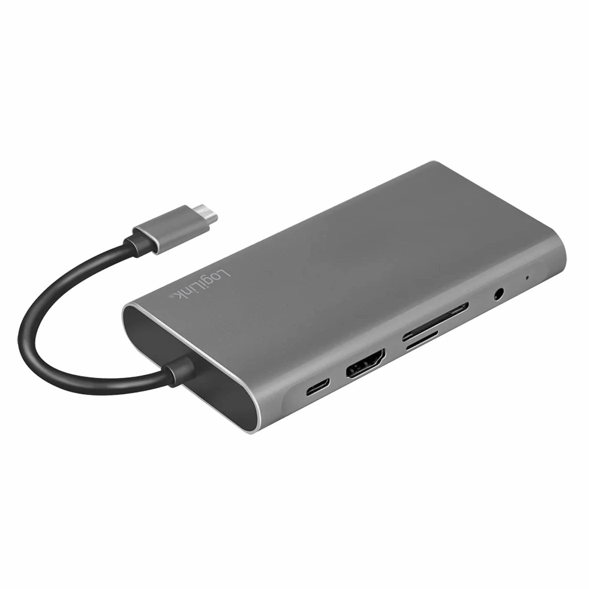 LogiLink UA0383 - USB 3.2 (Gen 1) stacja dokująca z 10 portami i PD (Power Delivery) 100 W, 1 x USB-C (PD) / 3 X USB 3.0/1 x HDMI / 1 x VGA / 1 x RJ45 / 1 x microSD / 1 x SD / 1 x 3,5 mm