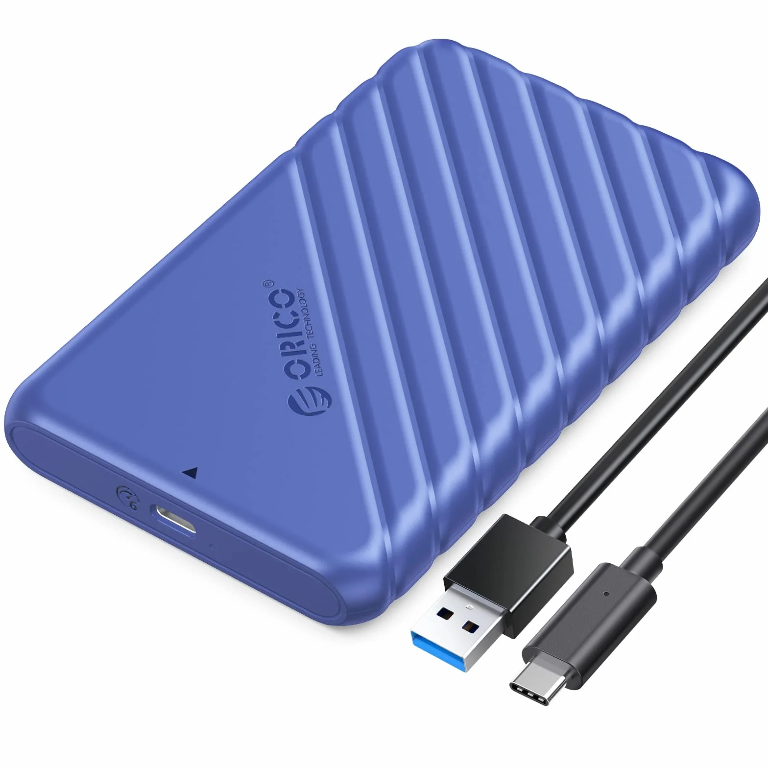 ORICO Obudowa dysku twardego 2,5" USB C USB 3.1 Gen 2 do SATA III, zewnętrzna obudowa dysku twardego do SSD HDD 9,5 7 mm bez użycia narzędzi z UASP, niebieska (25PW1-C3)