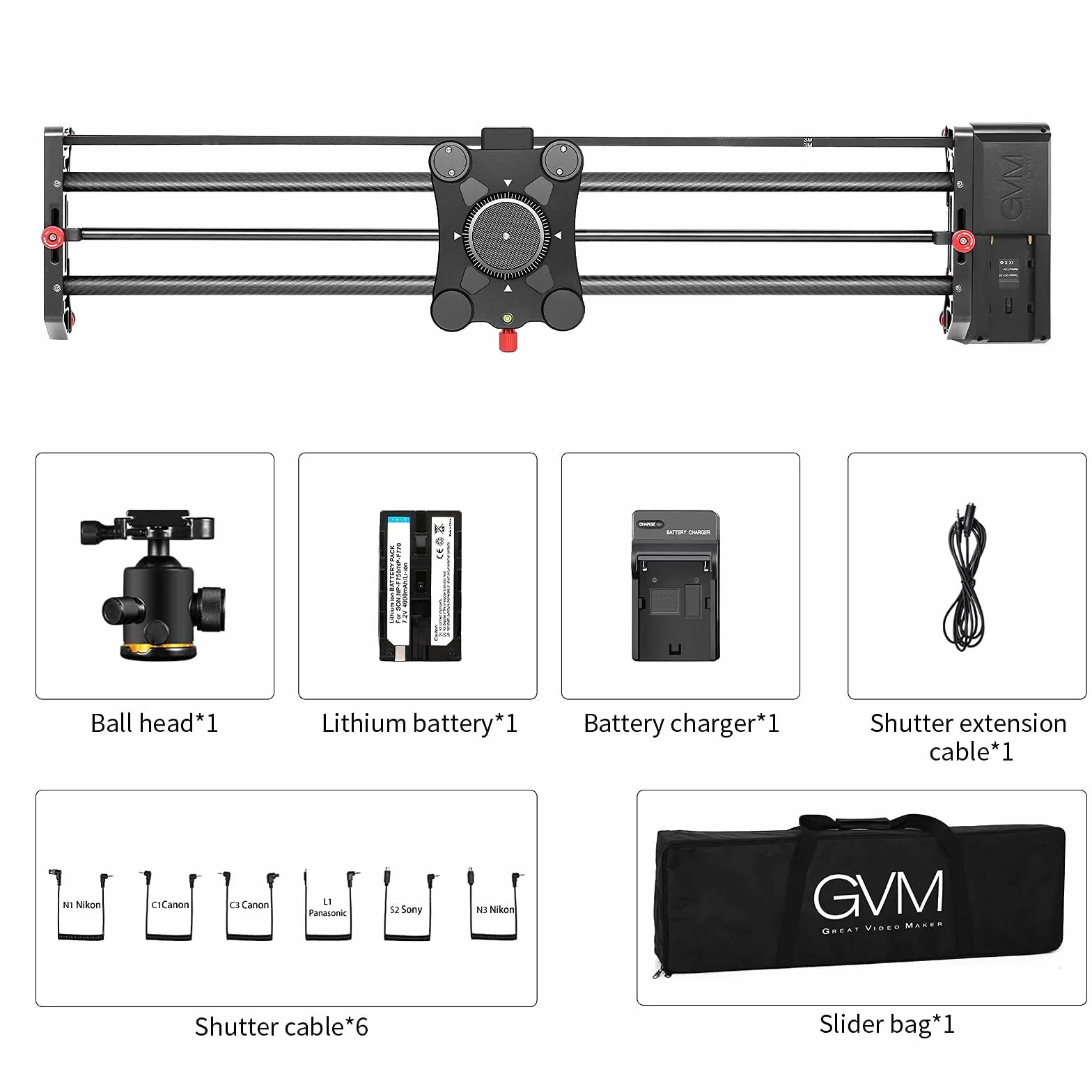 GVM 80 cm suwak kamery z napędem, szyna kamery ze sterowaniem aplikacją, stabilizator wideo z przyspieszonym śledzeniem i panoramicznym nagrywaniem wideo 120° do kręcenia filmów fotograficznych