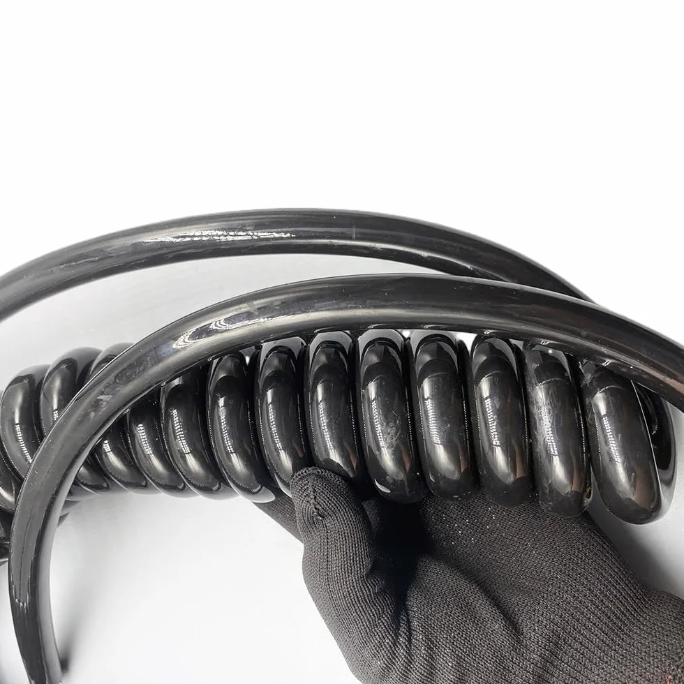Sprężynowy kabel spiralny, Drut sprężynowy 12 rdzeni 1,5 kwadratowy sprężynowy drut teleskopowy Kabel PU Mechaniczny elektryczny kabel połączeniowy Zwijana cewka