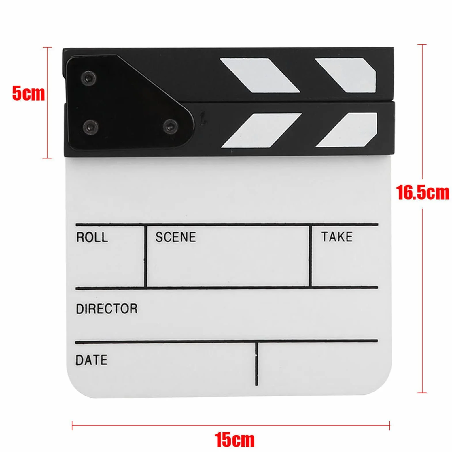 Clapperboard Mini wysokiej jakości 3mm gruba akrylowa tablica memo, scena reżyserska Clapperboard Movie Action Board For Director Movie Video Rekwizyty Dekoracje rodzinne Seriale telewizyjne (czarno-białe)