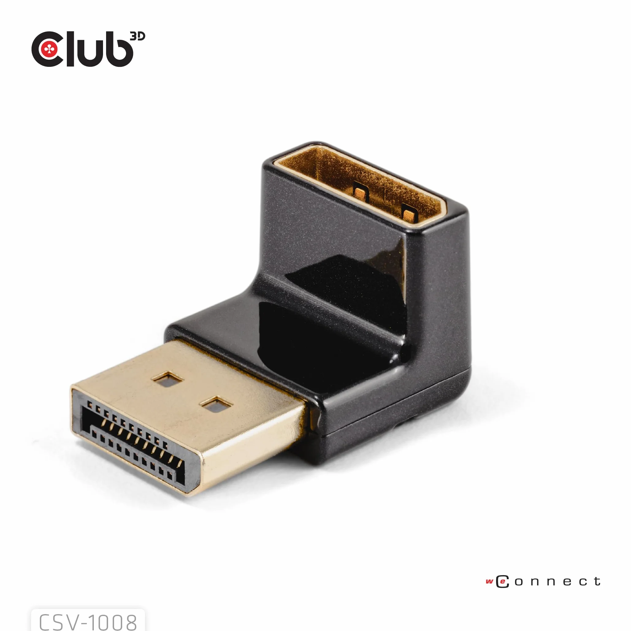 Club3D CAC-1008 DisplayPort 1.4 adapter 90 stopni kątowy 4K120Hz M/F