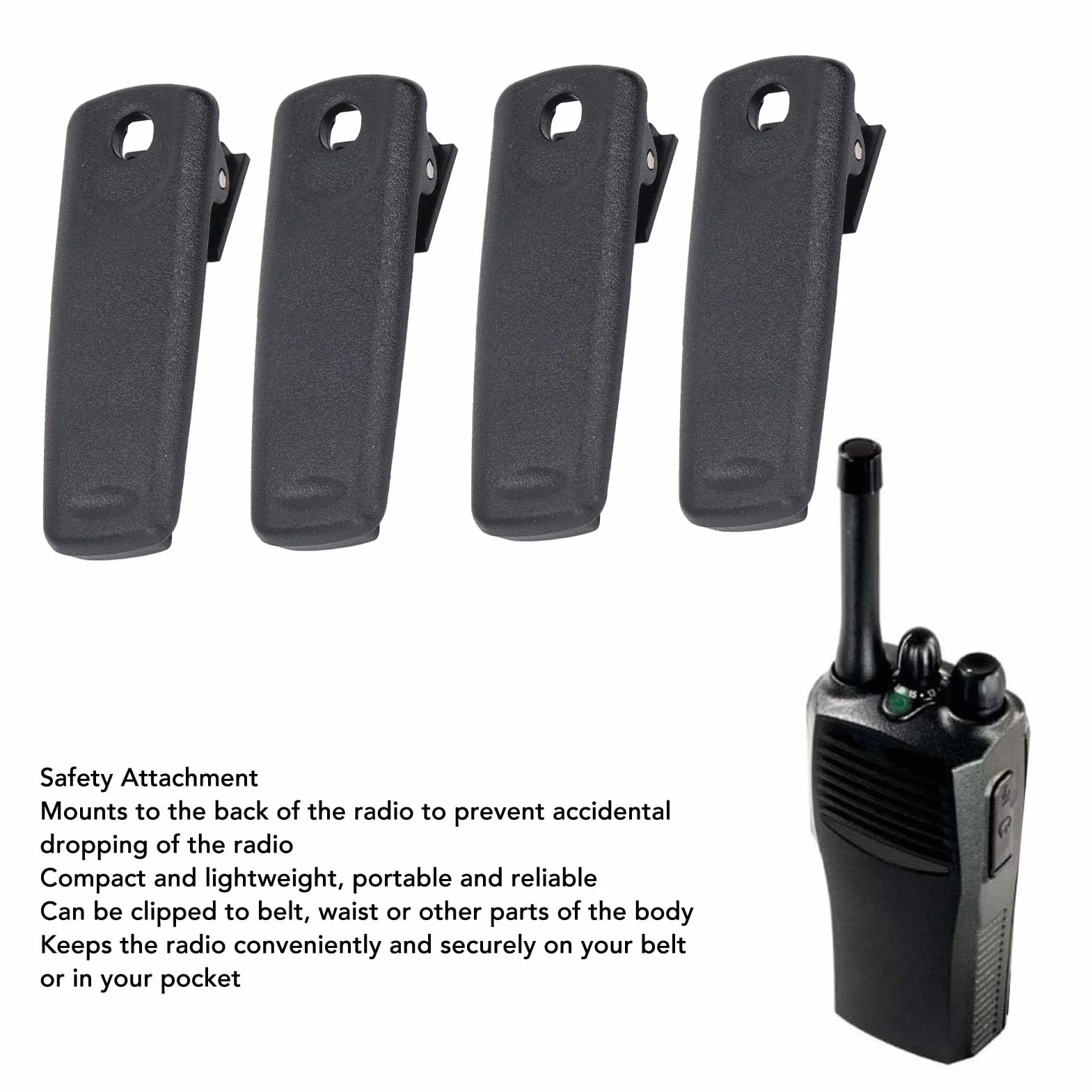 4 szt. Zaczep na Pasek do Radia Walkie Talkie Zaczep na Pasek do Standardowego Horizon HX400 W, VX290, SBR29LI